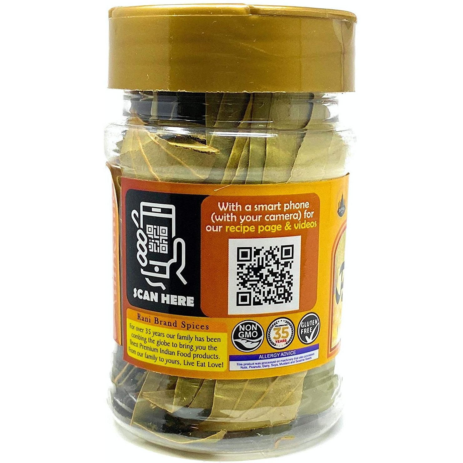 Rani Bay Leaf (Leaves) Whole Spice Hand Selected Extra Large 12g (0.4oz) PET Jar, All Natural ~ Gluten Friendly | NON-GMO | Vegan | Indian Origin (Tej Patta)