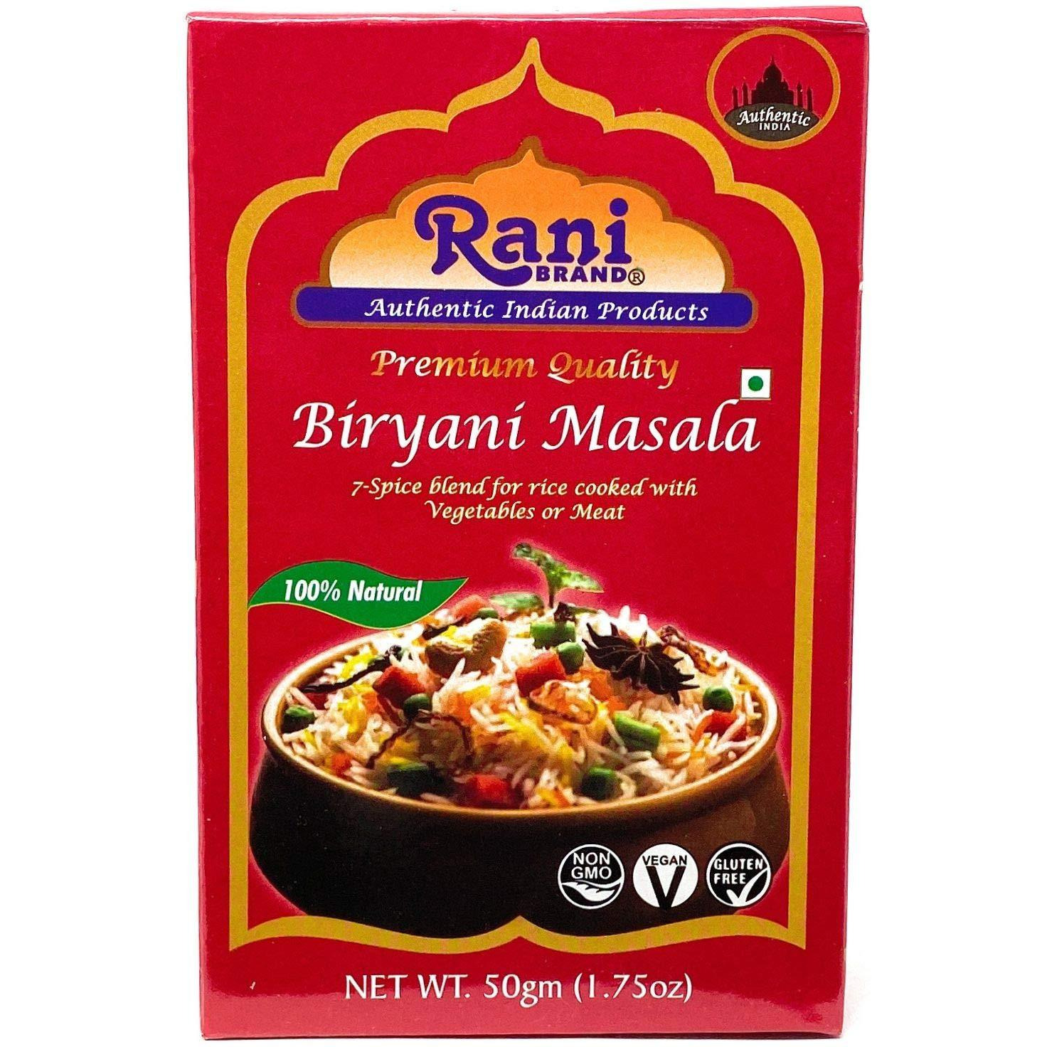 Rani Biryani Masala Curry (7-Spice Blend for Indian Rice Dishes) 1.75oz (50g) ~ All Natural | Vegan | No Colors | Gluten Friendly  | NON-GMO | Indian Origin