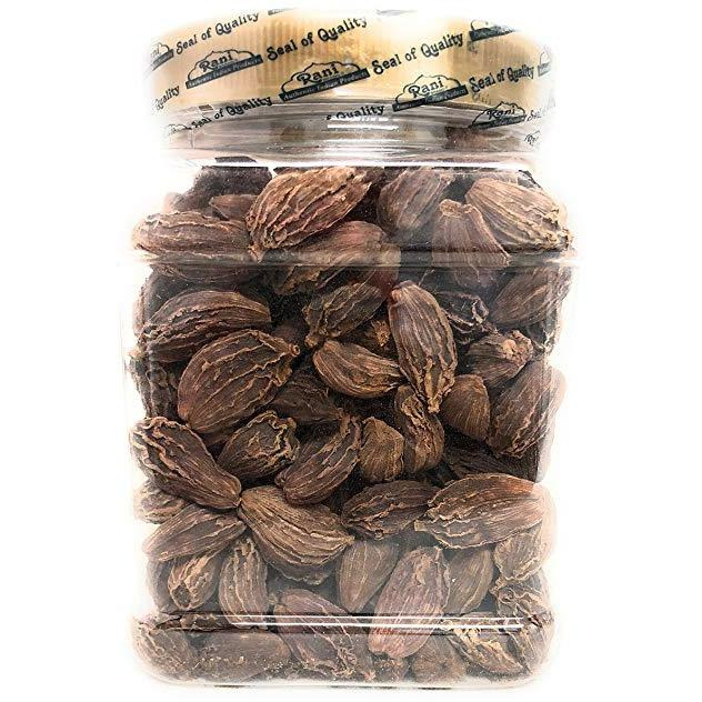 Rani Black Cardamom Pods (Kali Elachi) Whole Indian Spice 11oz (312g) Pet Jar ~ Natural | Vegan | Gluten Free Ingredients | NON-GMO | Indian Origin ~ Smokey | Tsaoko | Cao Guo | Bach Dan...