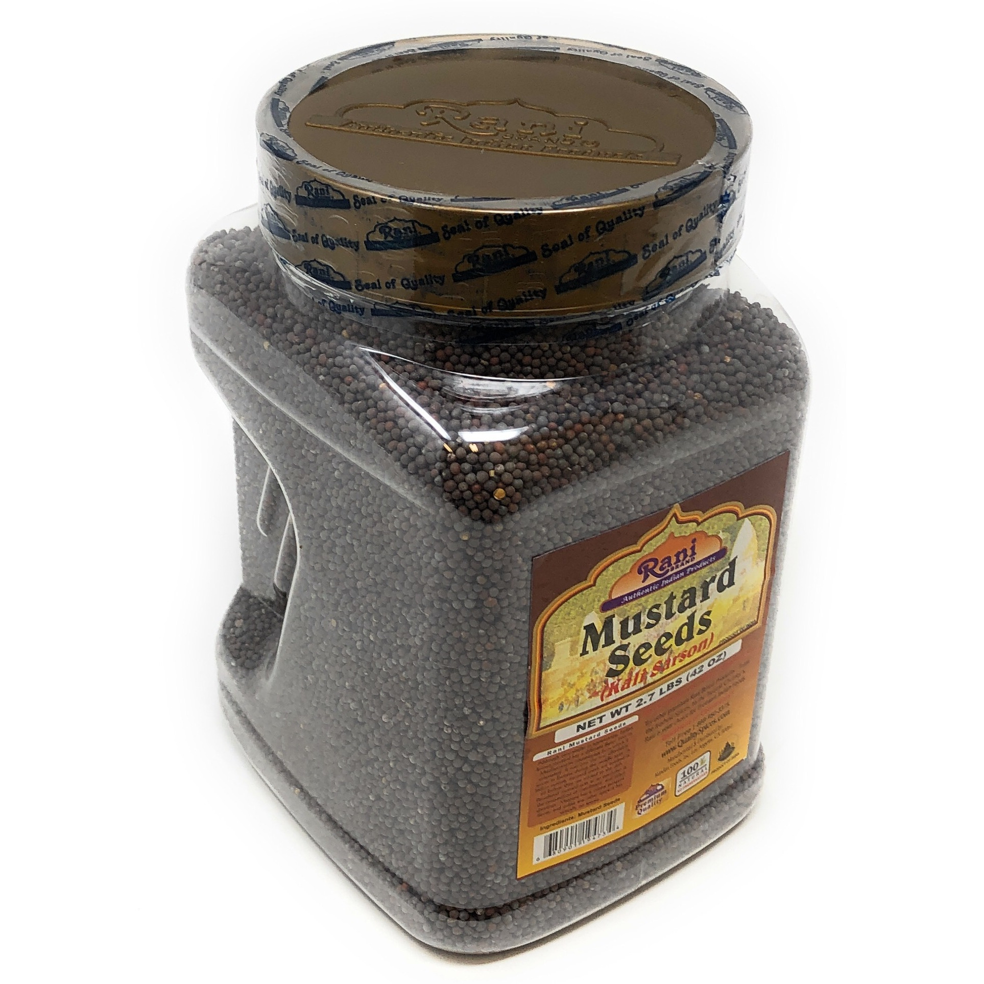 Rani Black Mustard Seeds Whole Spice (Kali Rai) 42oz (2.7 lbs) PET Jar All Natural ~ Gluten Friendly | NON-GMO | Vegan | Indian Origin