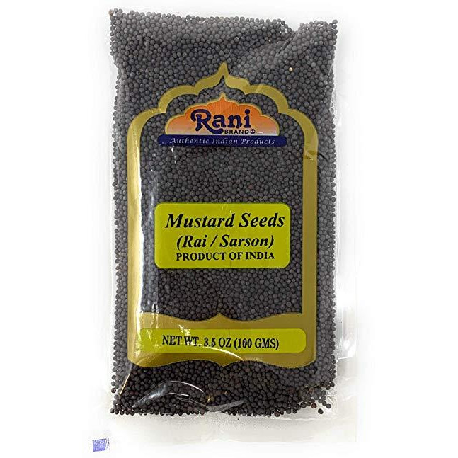Rani Black Mustard Seeds Whole Spice (Rai Sarson) 3.5oz (100g) All Natural ~ Gluten Free Ingredients | NON-GMO | Vegan | Indian Origin