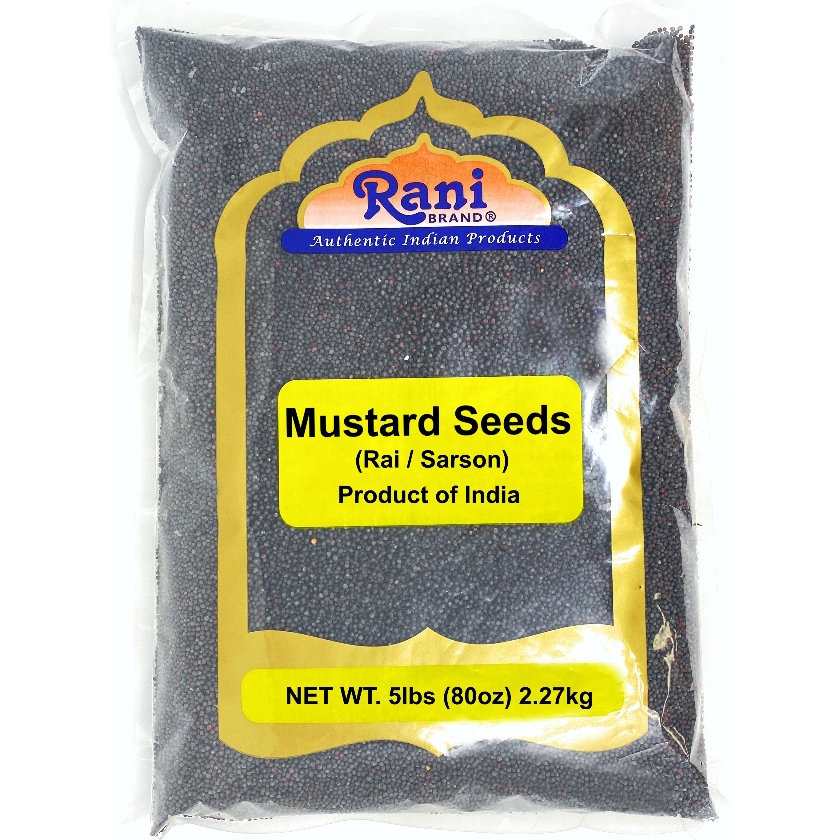 Rani Black Mustard Seeds Whole Spice (Rai Sarson) 5 Pound Bulk, 80oz (5lbs), All Natural ~ Gluten Friendly Ingredients | NON-GMO | Vegan | Indian Origin