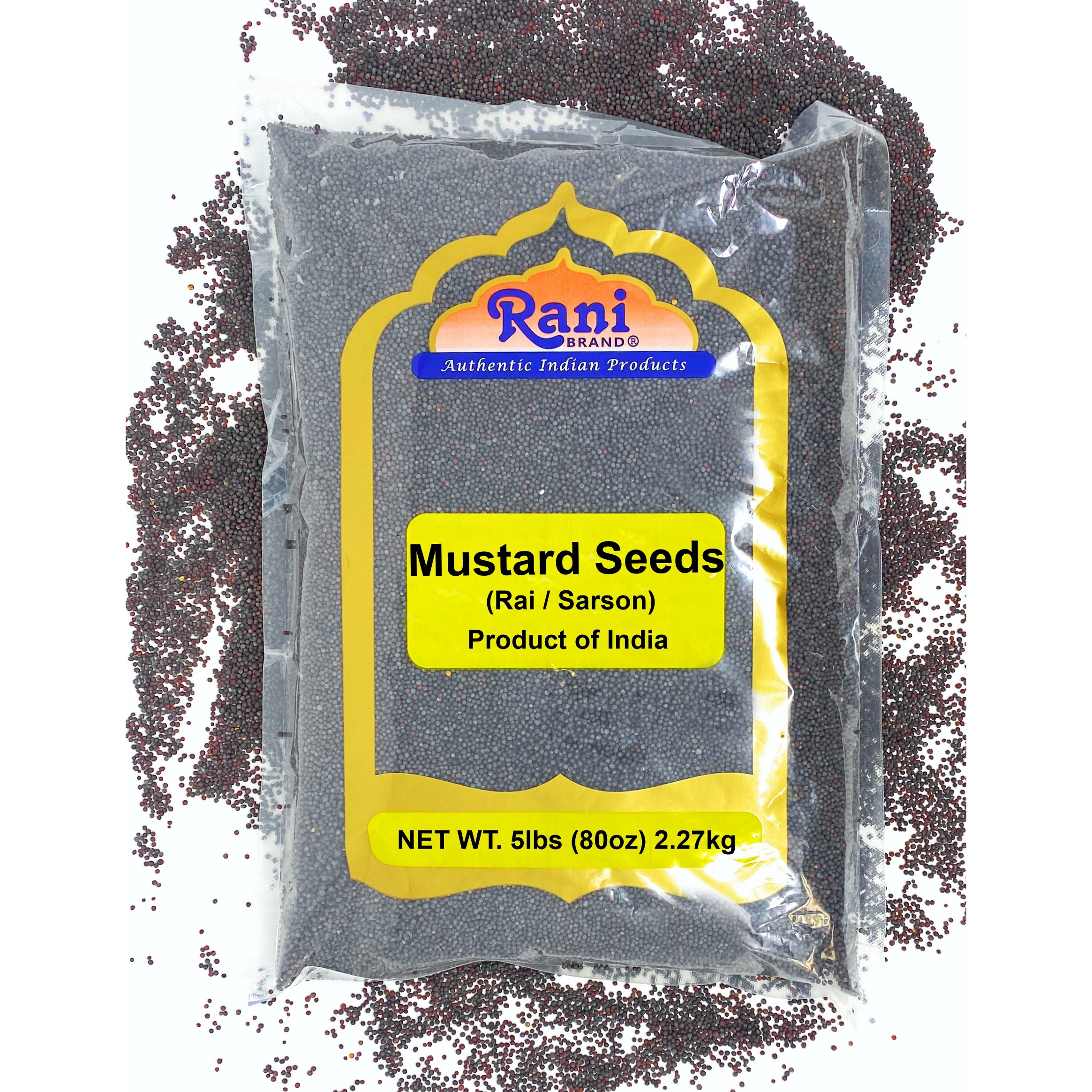 Rani Black Mustard Seeds Whole Spice (Rai Sarson) 5 Pound Bulk, 80oz (5lbs), All Natural ~ Gluten Friendly Ingredients | NON-GMO | Vegan | Indian Origin