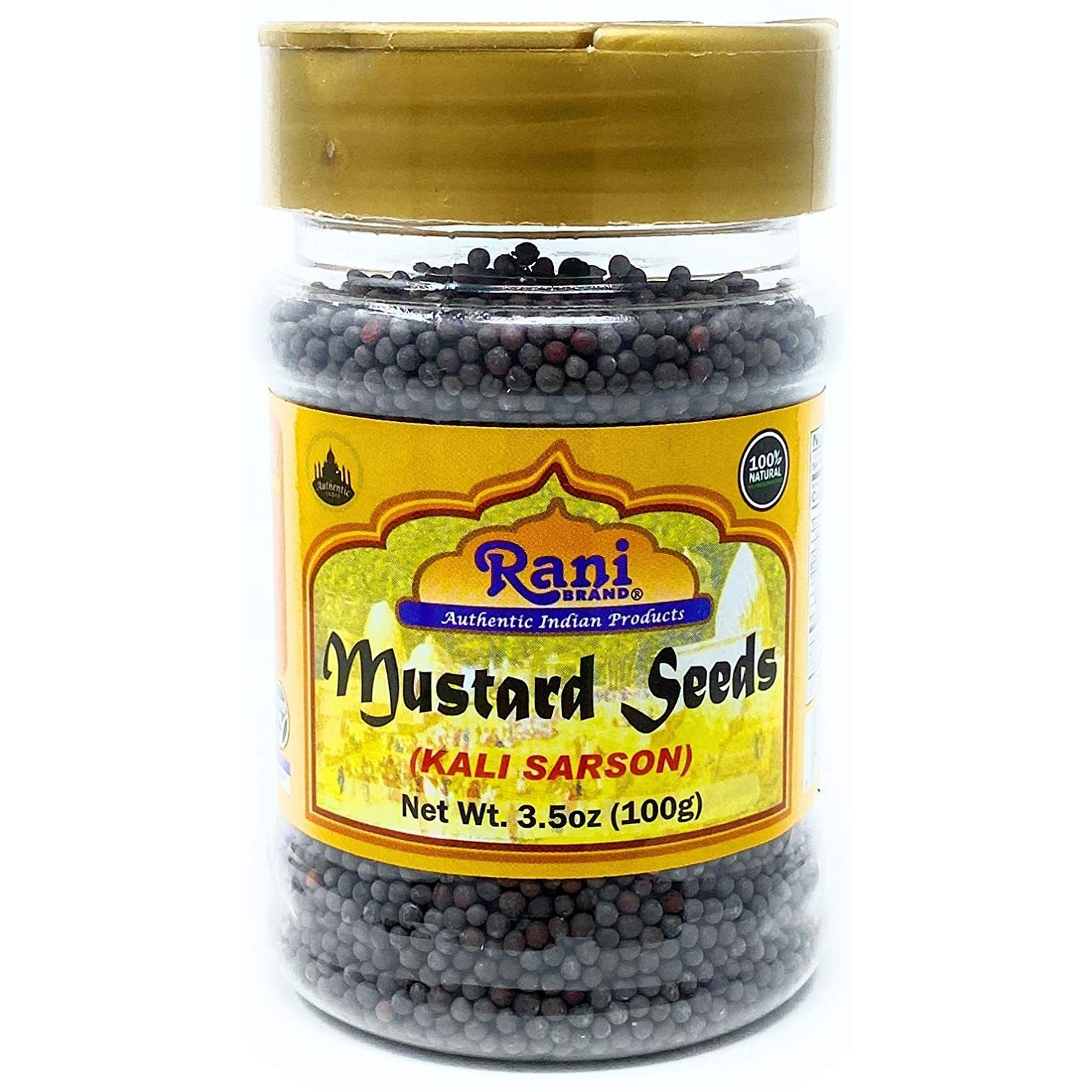 Rani Black Mustard Seeds Whole Spice (Rai Sarson) Jar 3.5oz (100g) All Natural ~ Gluten Free Ingredients | NON-GMO | Vegan | Indian Origin