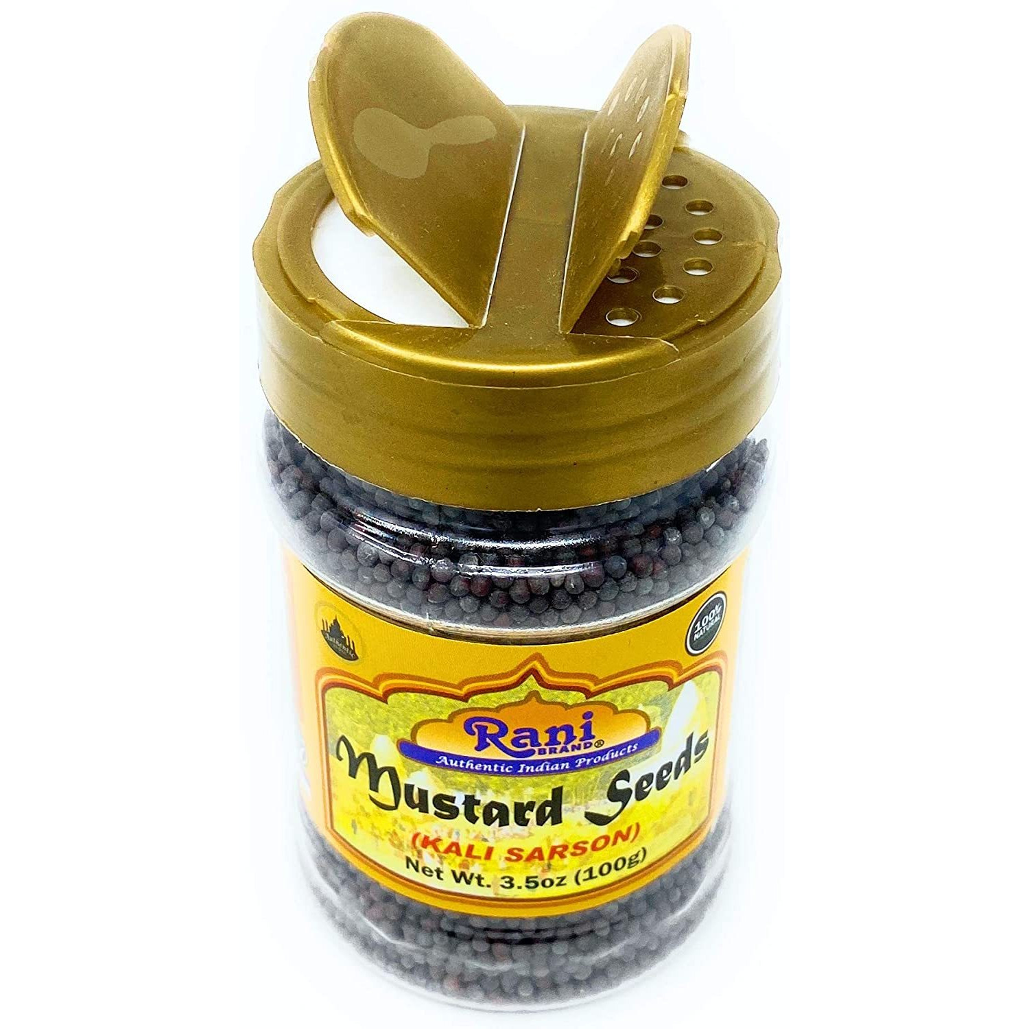 Rani Black Mustard Seeds Whole Spice (Rai Sarson) Jar 3.5oz (100g) All Natural ~ Gluten Free Ingredients | NON-GMO | Vegan | Indian Origin