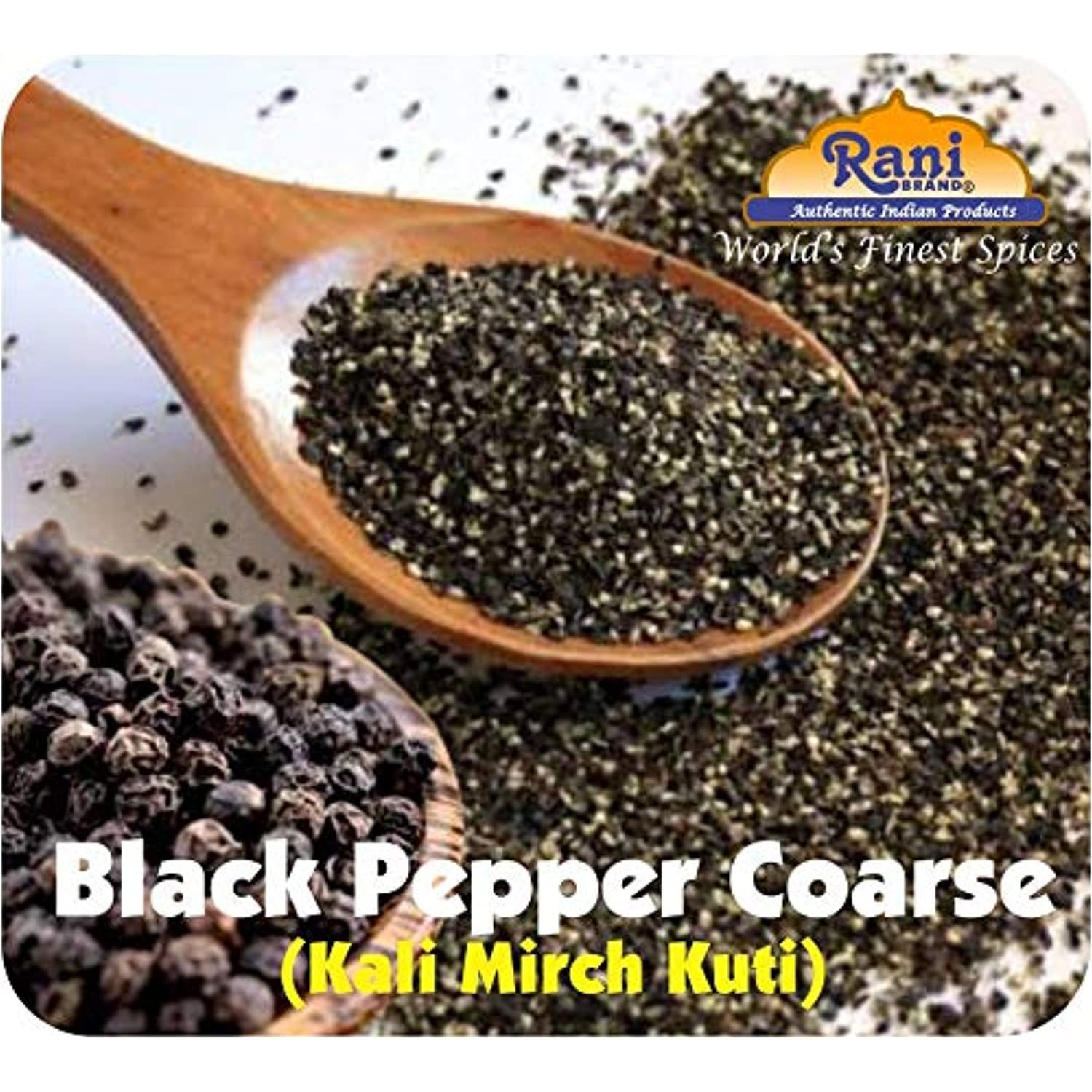 Rani Black Pepper Coarse Ground 28 Mesh (Table Grind), Premium Indian 80oz (5lbs) 5 Pound ~ Gluten Friendly, Non-GMO, All Natural