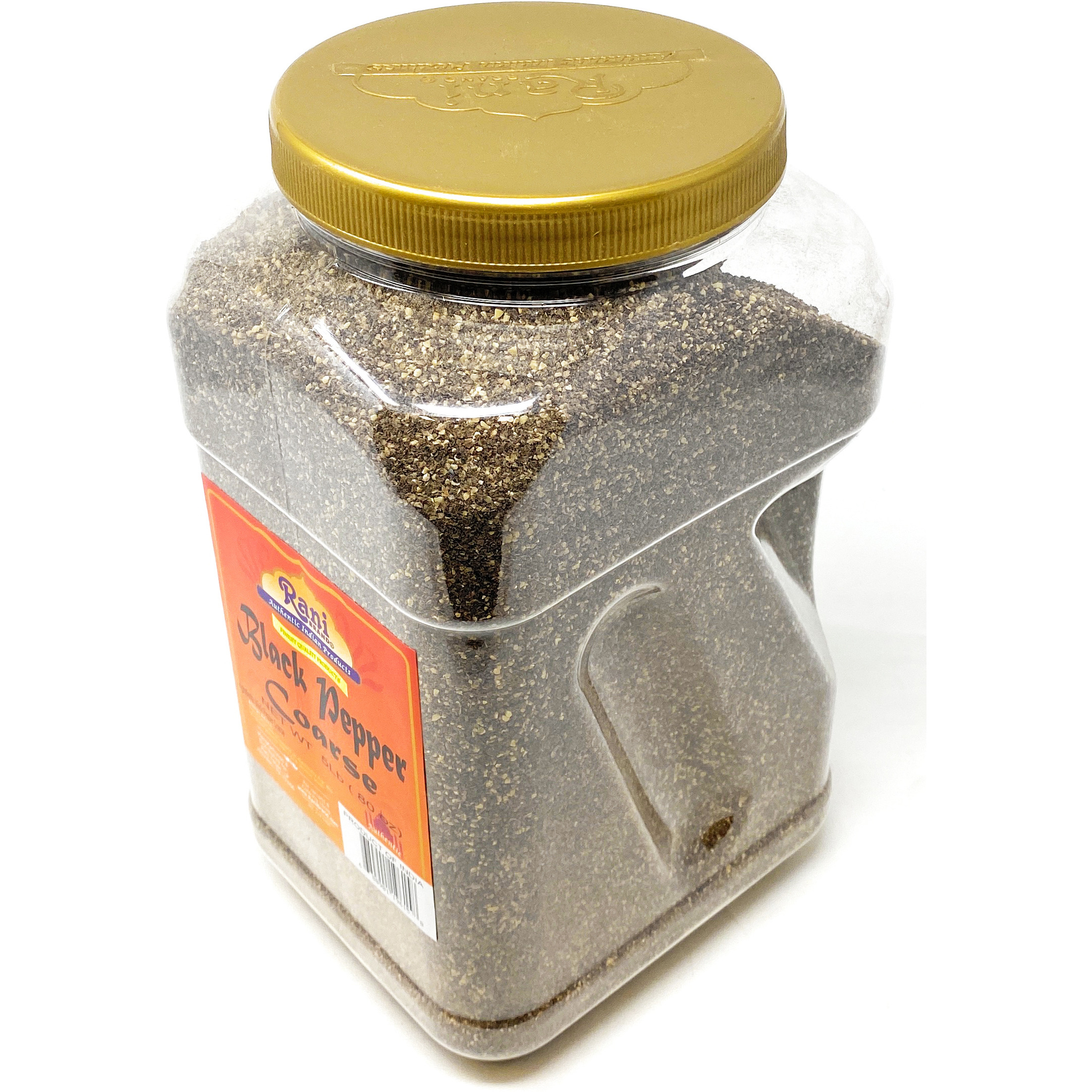 Rani Black Pepper Coarse Ground 28 Mesh (Table Grind), Premium Indian 80oz (5lbs) 5 Pound ~ PET Jar, Gluten Friendly, Non-GMO, All Natural