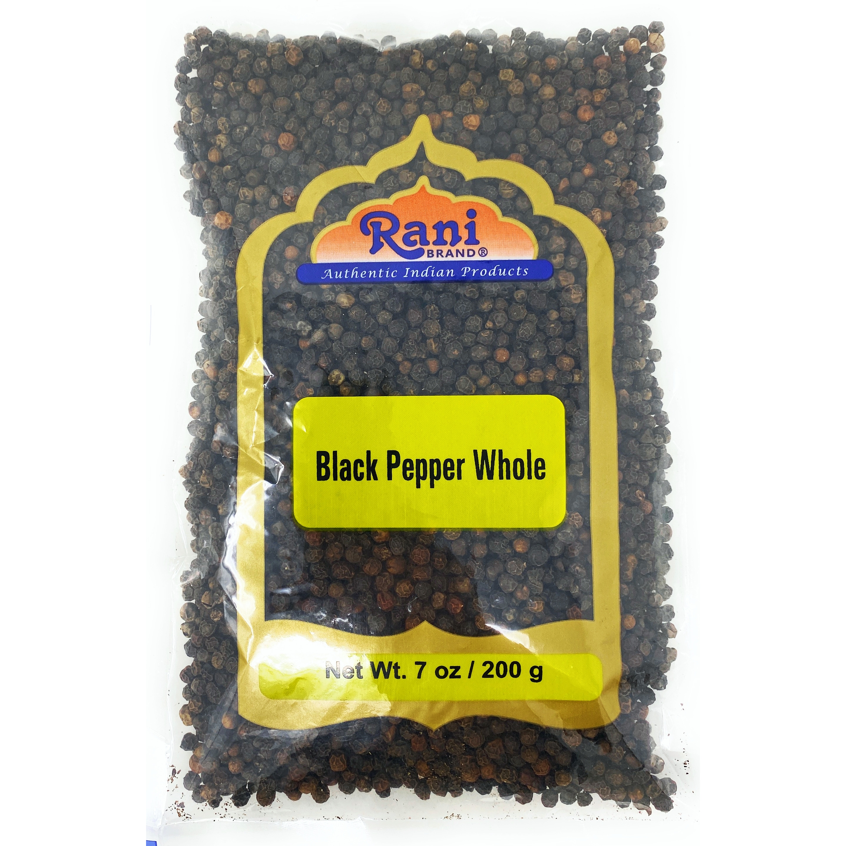 Rani Black Pepper Whole (Peppercorns), Premium Indian MG-1 Grade 7oz (200g) ~ Gluten Friendly, Non-GMO, Natural, Perfect size for Grinders