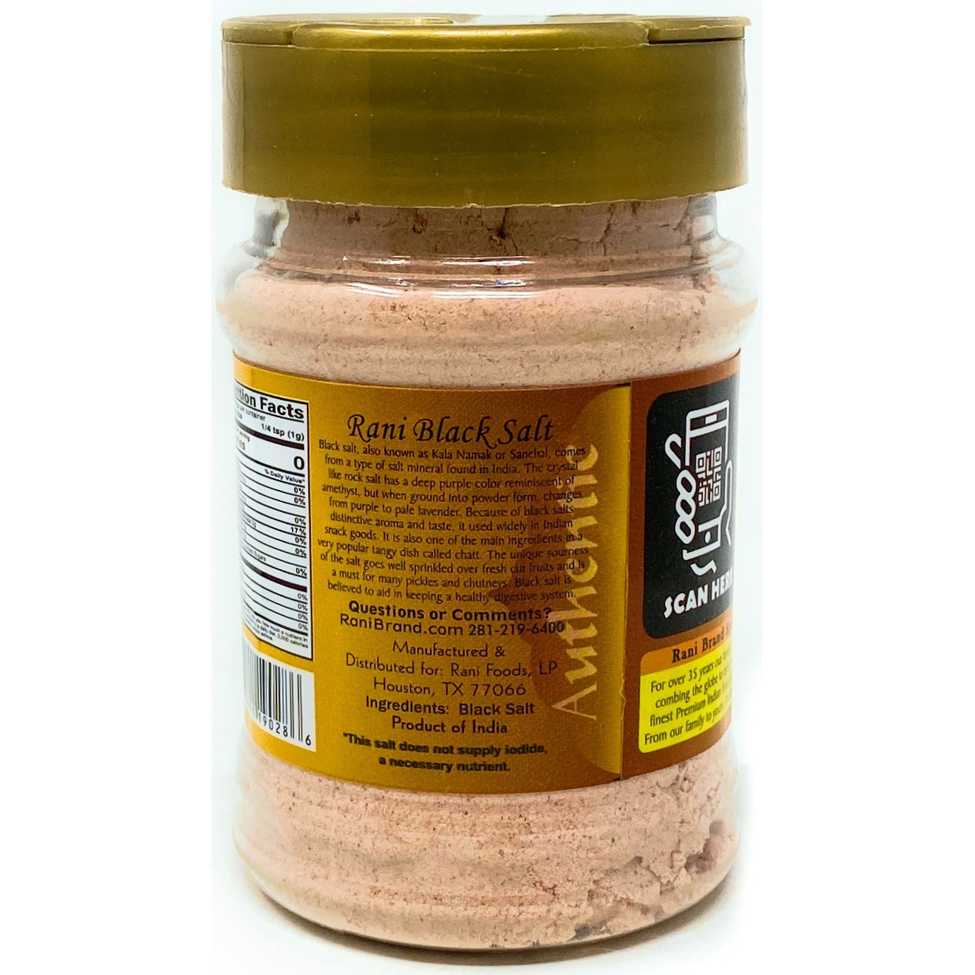 Rani Black Salt (Kala Namak) Powder 5oz (142g) Indian, Unrefined, Pure and Natural