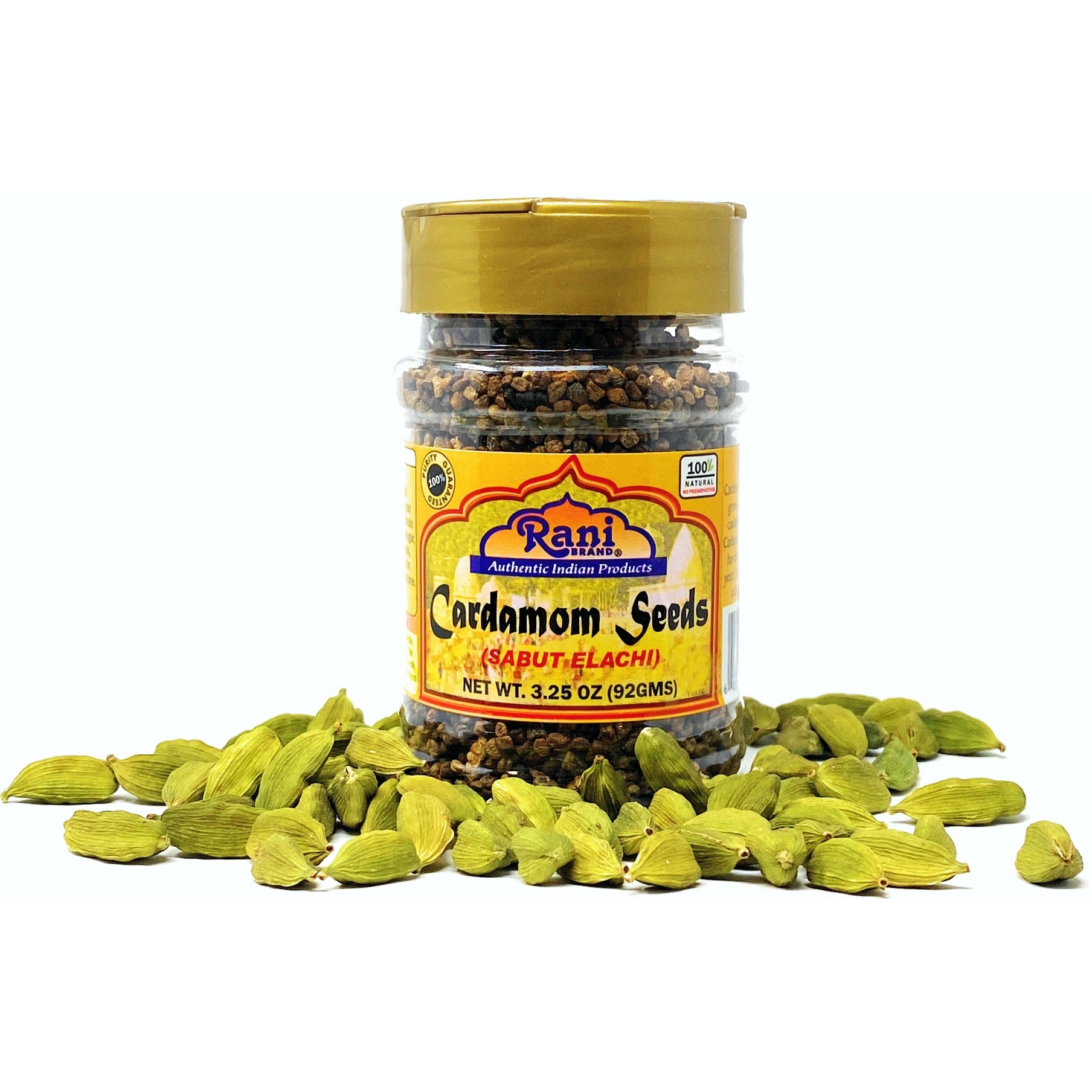 Rani Cardamom (Elachi) Seeds Indian Spice 3.25oz (92g) ~ All Natural | Vegan | Gluten Friendly | NON-GMO | Indian Origin