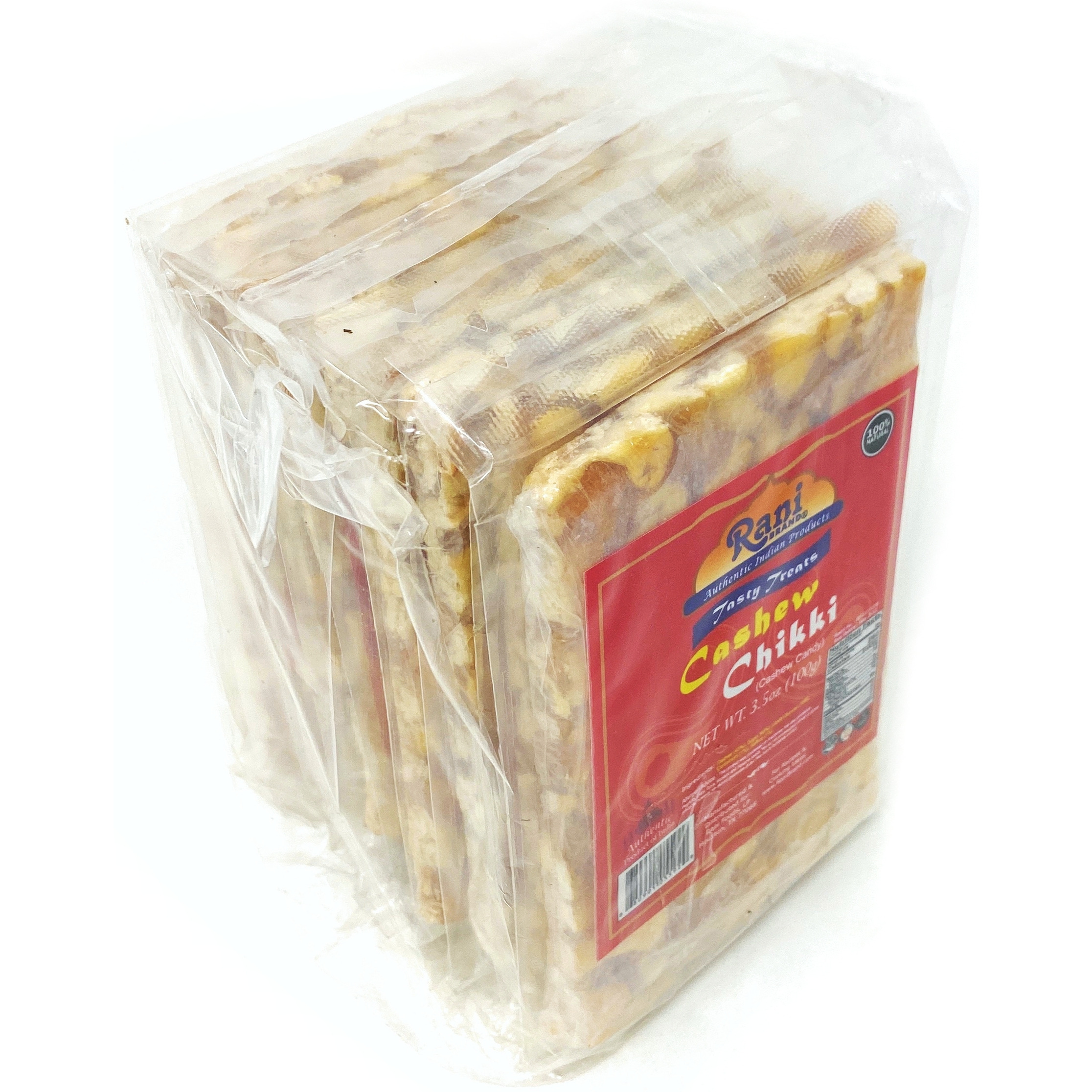 Rani Cashew Chikki (Brittle Candy) 3.5oz (100g) x Pack of 10 ~ All Natural | Vegan | No colors | Gluten Friendly | Indian Origin