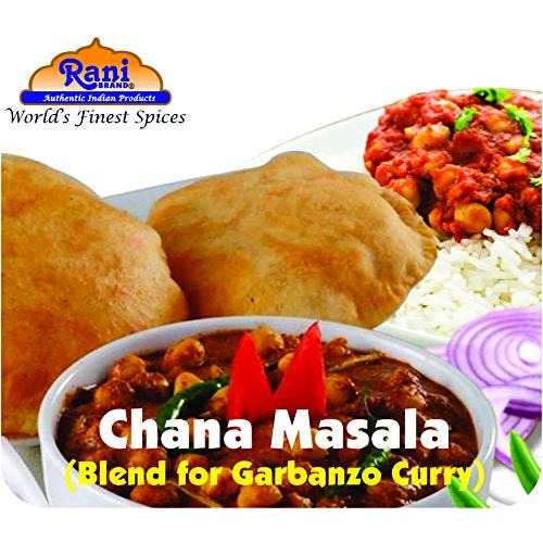 Rani Chana Masala (Garbanzo Curry 15-Spice Blend) 3.5oz (100g) PET Jar ~ All Natural | Vegan | No Colors | Gluten Friendly | NON-GMO | Indian Origin