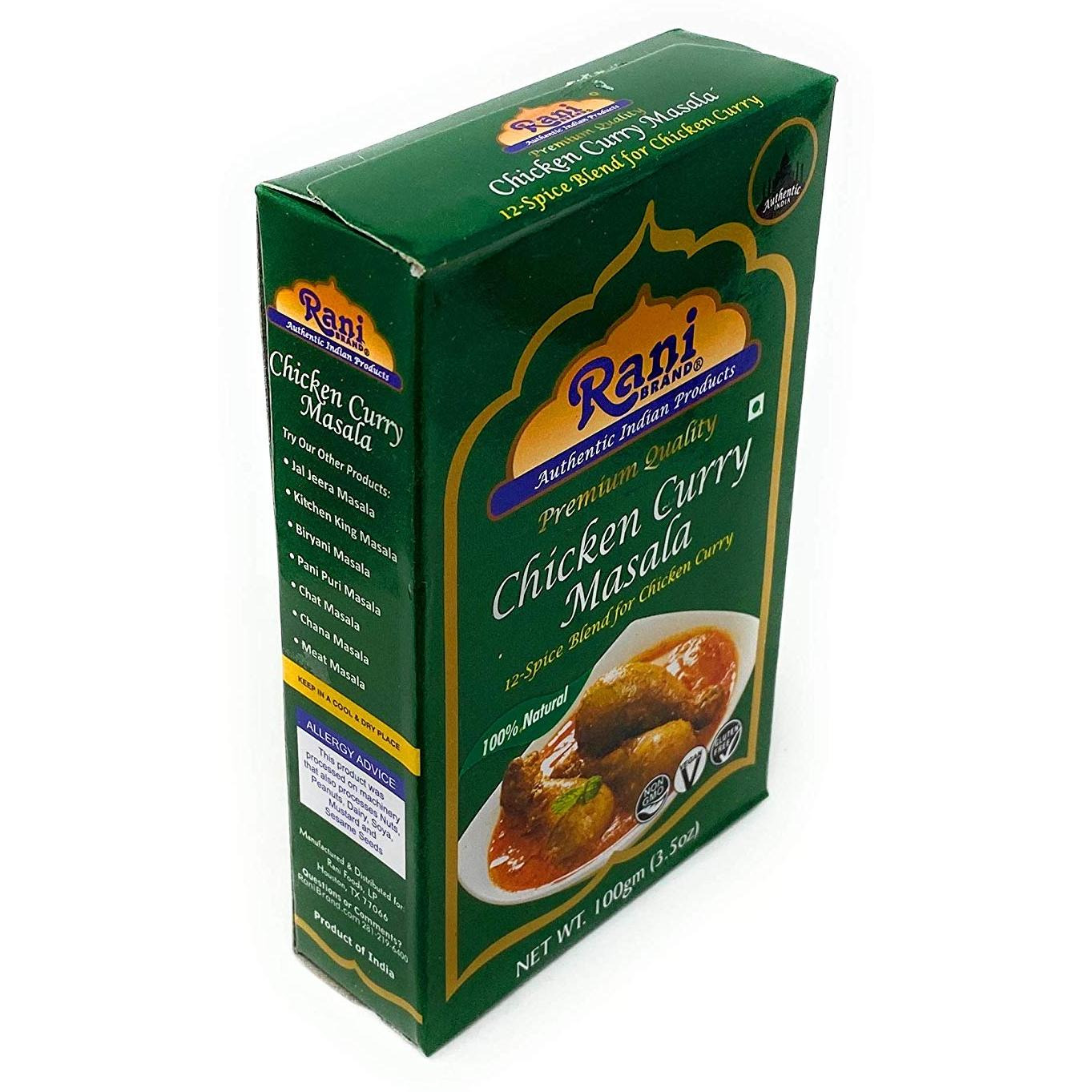 Rani Chicken Curry Masala (Indian 16-Spice Blend for Chicken) 3.5oz (100g) ~ All Natural | Vegan | No Colors | Gluten Friendly  | NON-GMO | Indian Origin