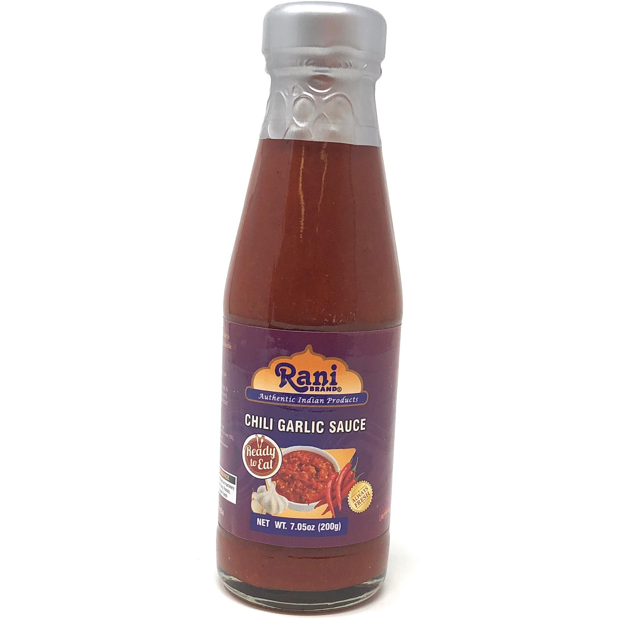 Rani Chili Garlic Sauce 7oz (200g) Glass Jar, Vegan, Perfect for dipping, Savory Dishes & french fries! ~ Gluten Free | NON-GMO | No Colors | Indian Origin