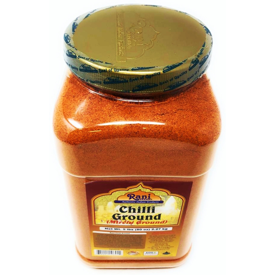 Rani Chilli Powder (Mirchi) Ground Indian Spice 5lbs (80oz) Bulk Jar ~ All Natural, Salt-Free | Vegan | No Colors | Gluten Friendly | NON-GMO | Indian Origin