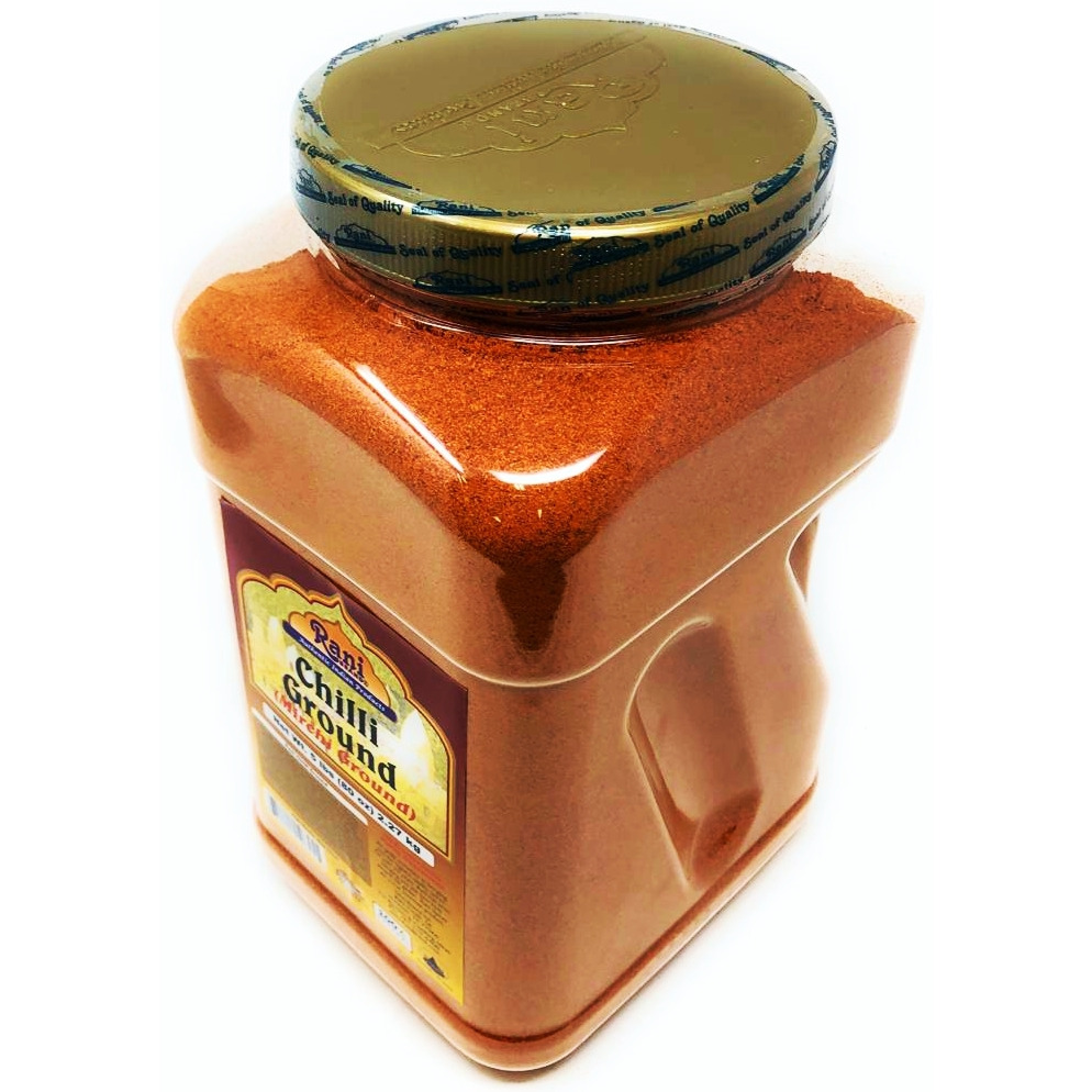 Rani Chilli Powder (Mirchi) Ground Indian Spice 5lbs (80oz) Bulk Jar ~ All Natural, Salt-Free | Vegan | No Colors | Gluten Friendly | NON-GMO | Indian Origin