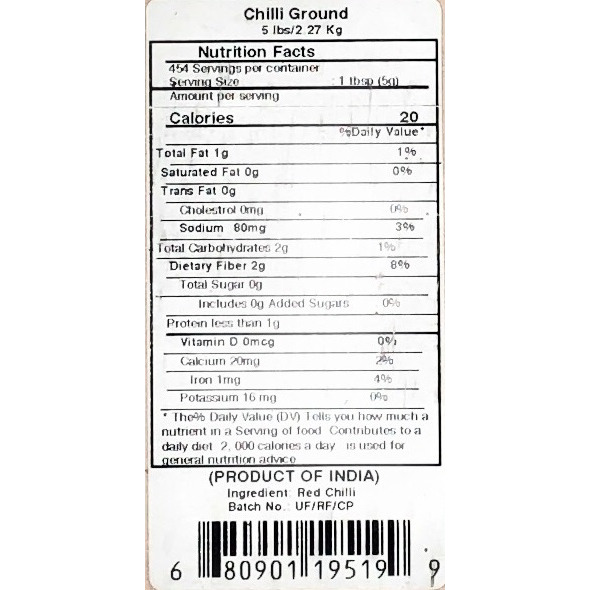 Rani Chilli Powder 5Lb  ~ Bulk