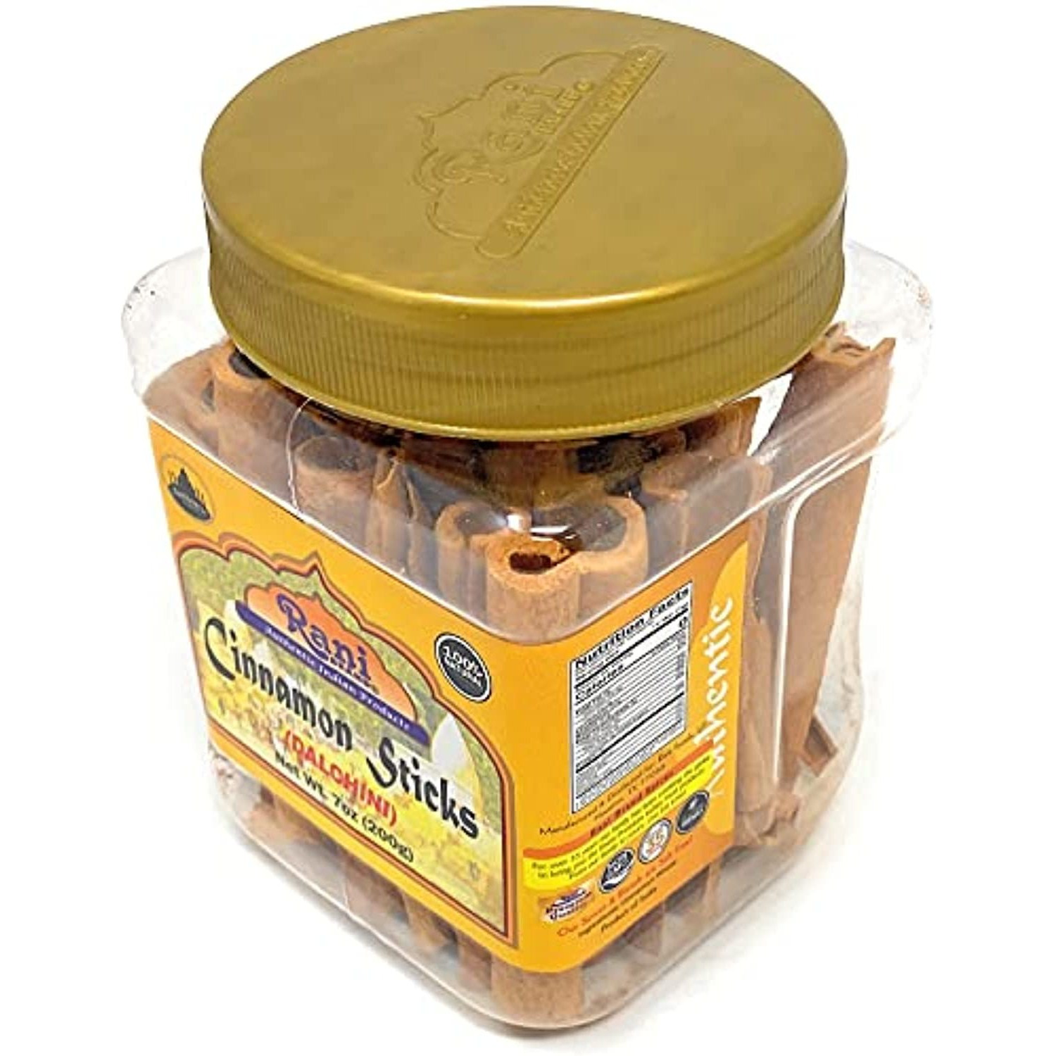 Rani Cinnamon Sticks 7oz (200g) ~ 22-26 Sticks, 3 Inches in Length, Cassia Round, PET Jar ~ All Natural | Vegan | No Colors | Gluten Friendly | NON-GMO