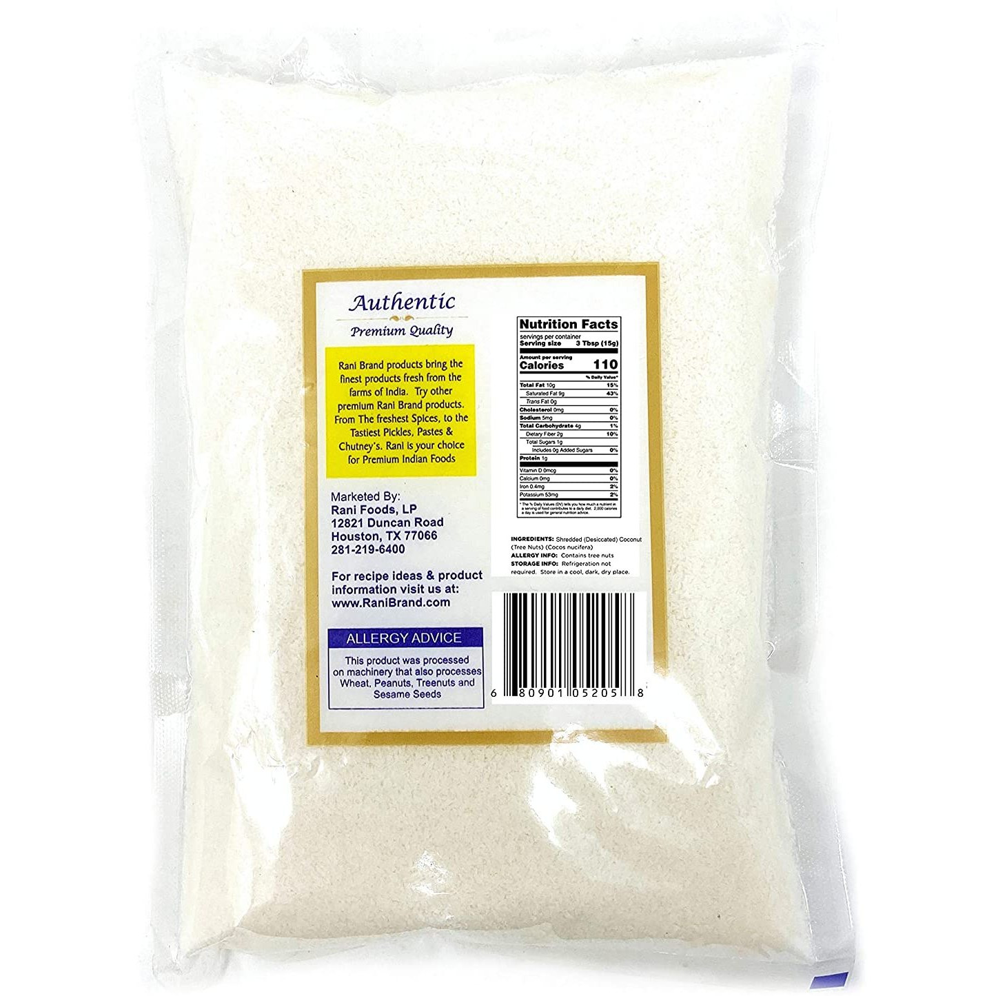 Rani Coconut Fine Powder (Desiccated, Macaroon Cut) 28oz (800g) Raw (uncooked, unsweetened) ~ All Natural | Vegan | Gluten Friendly