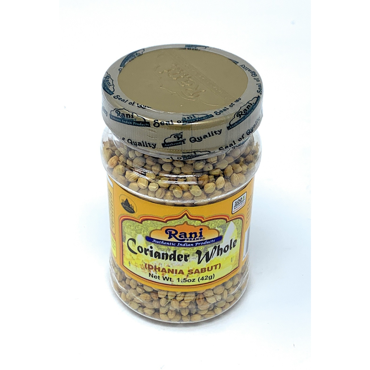 Rani Coriander (Dhania) Seeds Whole, Indian Spice 1.5oz (42g) ~ All Natural | Gluten Friendly | NON-GMO | Vegan | Indian Origin