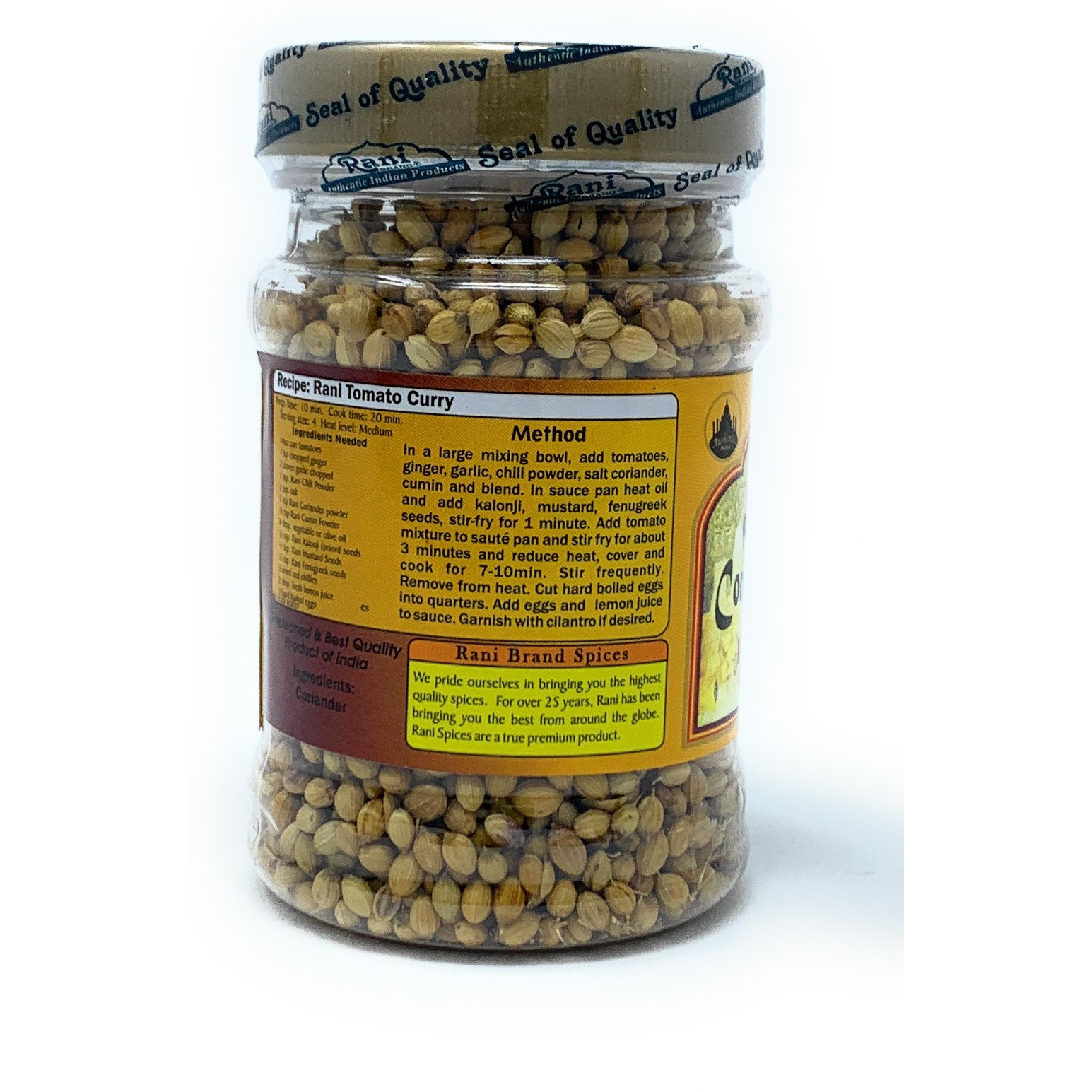 Rani Coriander (Dhania) Seeds Whole, Indian Spice 1.5oz (42g) ~ All Natural | Gluten Friendly | NON-GMO | Vegan | Indian Origin
