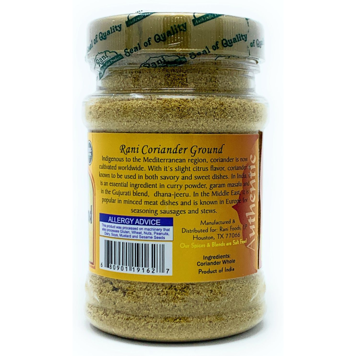 Rani Coriander Ground Powder (Indian Dhania) Spice 2.5oz (70g) PET Jar ~ All Natural, Salt-Free | Vegan | No Colors | Gluten Free Ingredients | NON-GMO | Indian Origin