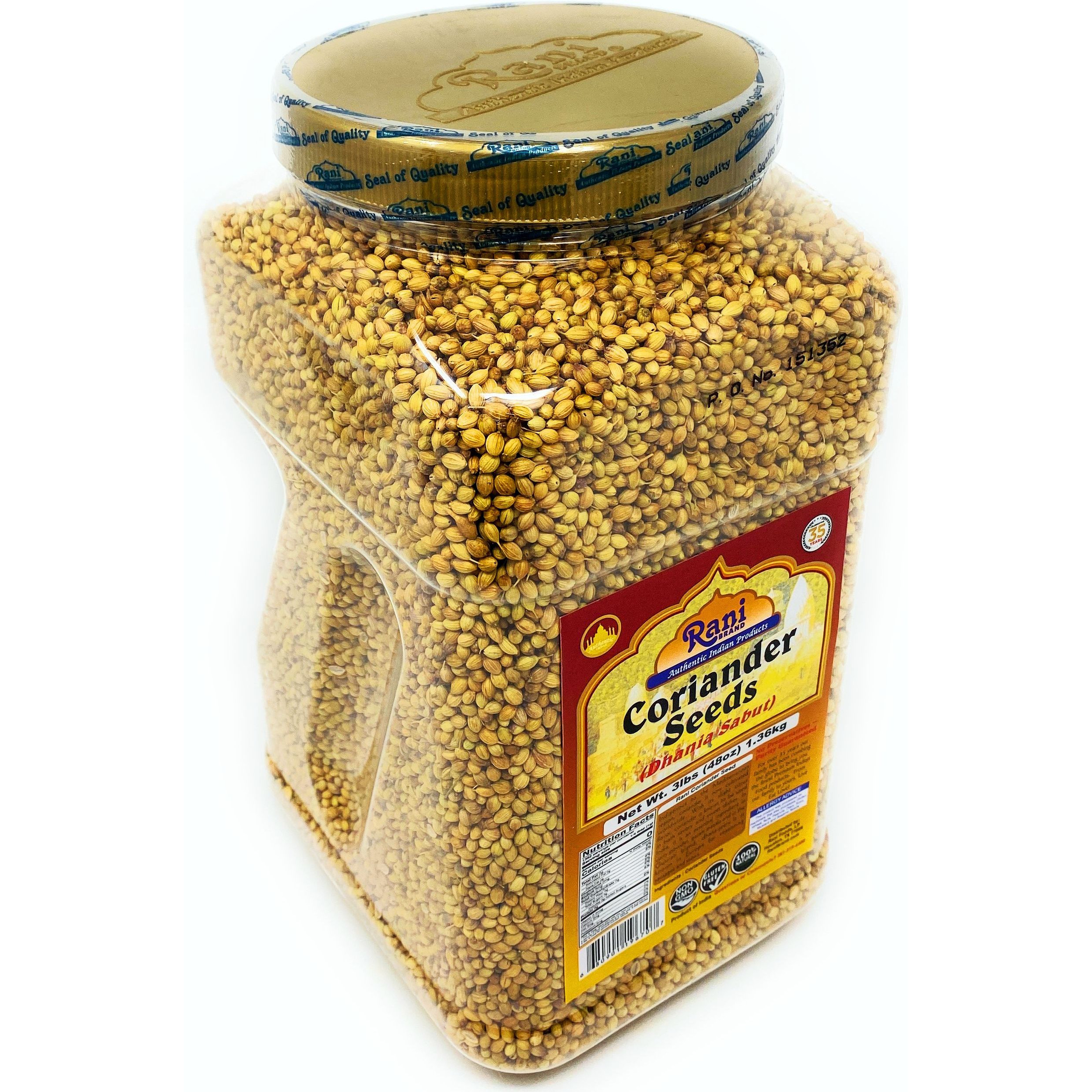 Rani Coriander Seeds 3lbs (48oz) Bulk ~ All Natural | Gluten Free Ingredients | NON-GMO | Vegan | Indian Origin