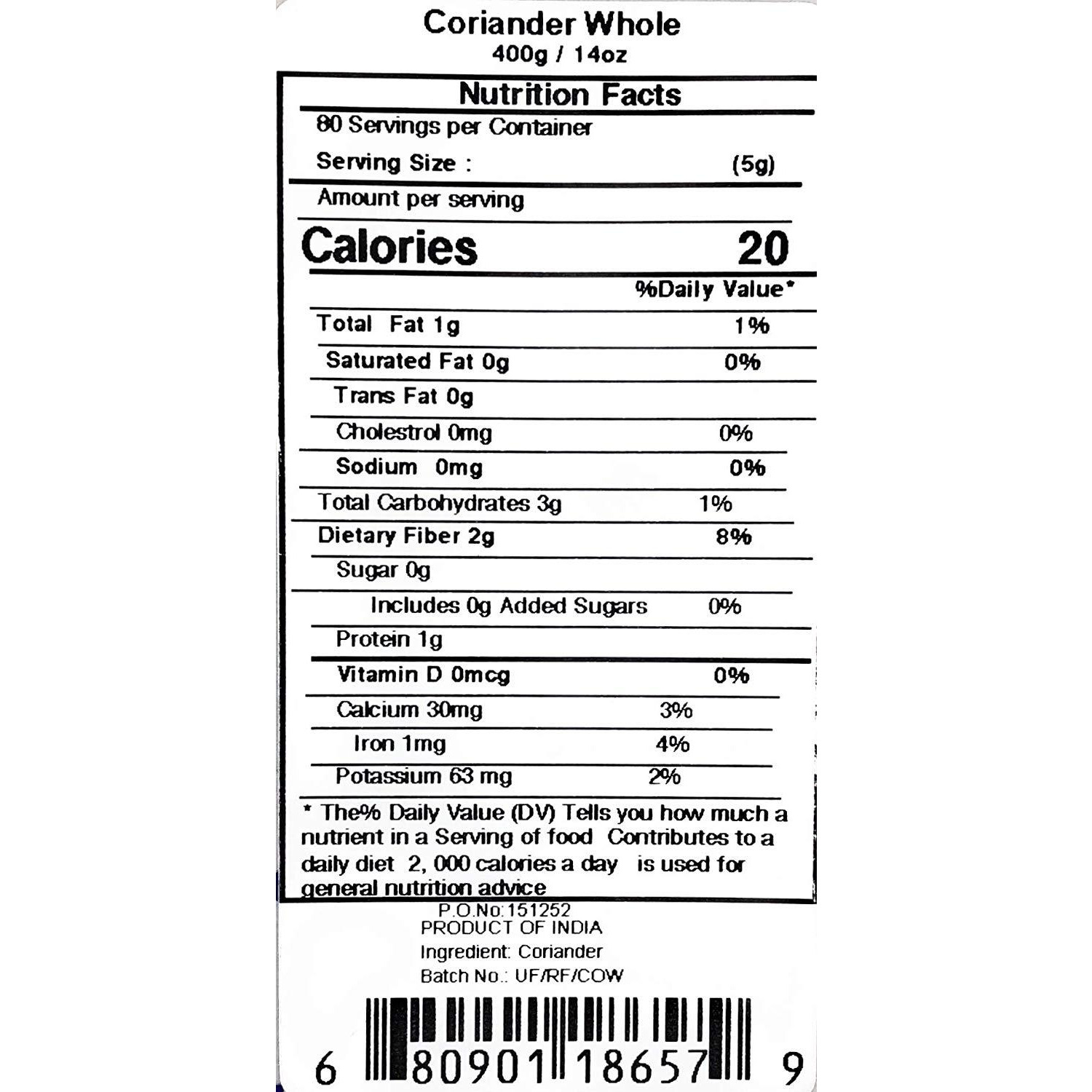 Rani Coriander Seeds 400G
