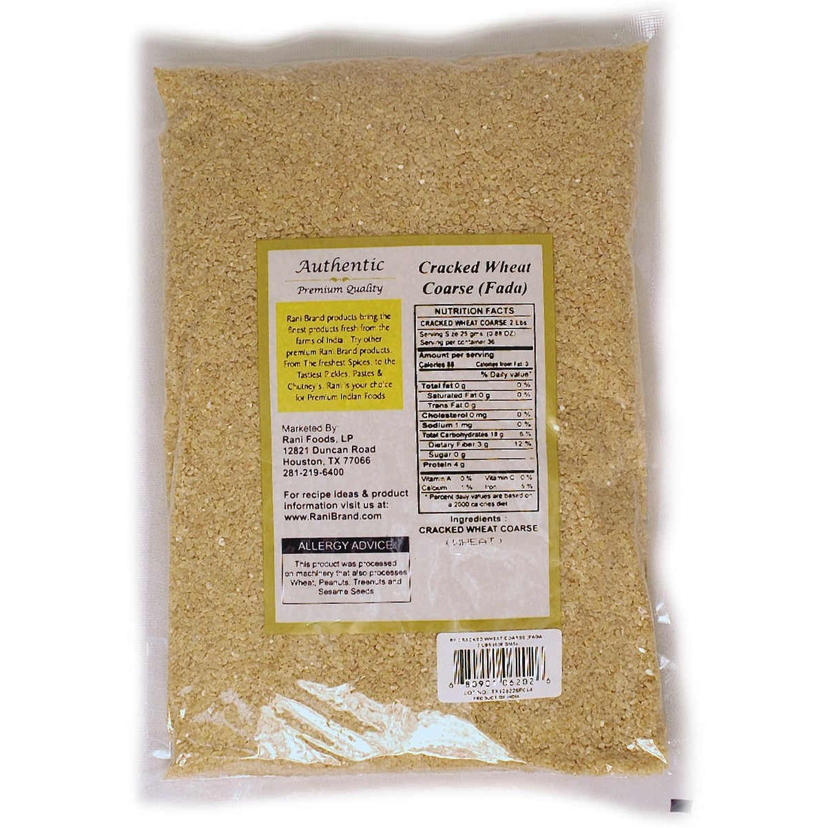 Rani Cracked Wheat Coarse (Fada / Commonly called Bulgur #2) 2lbs (32oz) ~ All Natural | Vegan | No Colors | NON-GMO | Indian Origin (Dalia)