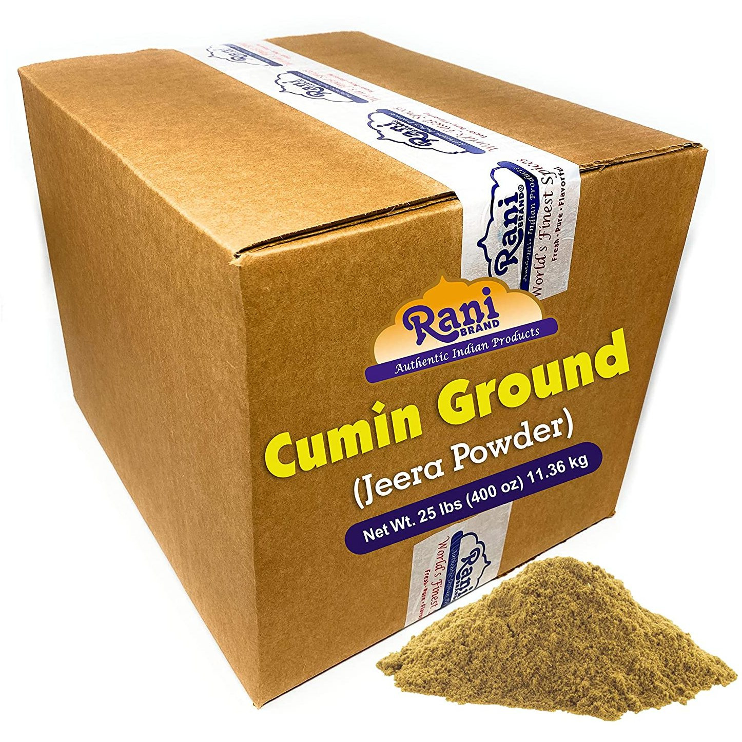 Rani Cumin Powder Spice (Jeera) 25 Pound (400 Ounce) 11.36kg ~ Bulk Box ~ All Natural, Salt-Free | Vegan | No Colors | Gluten Friendly | NON-GMO | Indian Origin