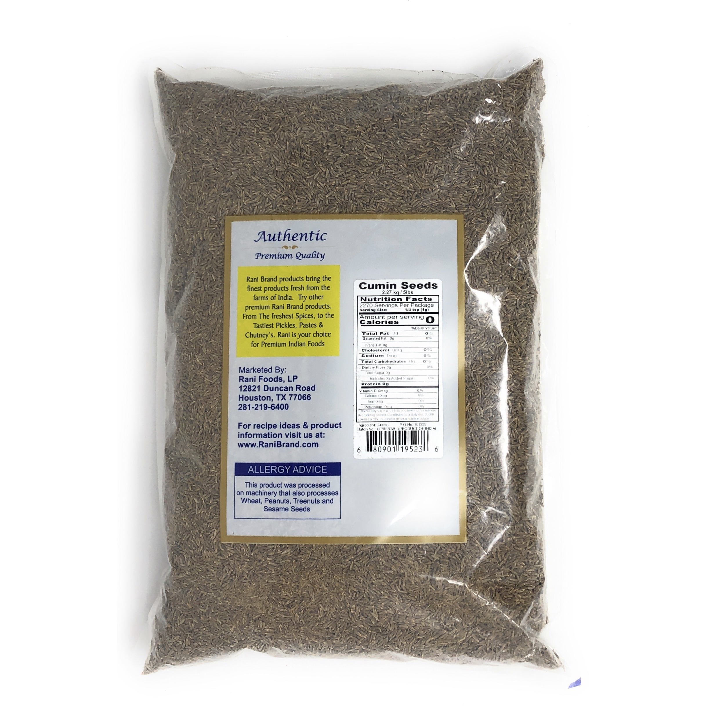 Rani Cumin Seeds 5lbs (2.27kg) Bag  ~ Bulk