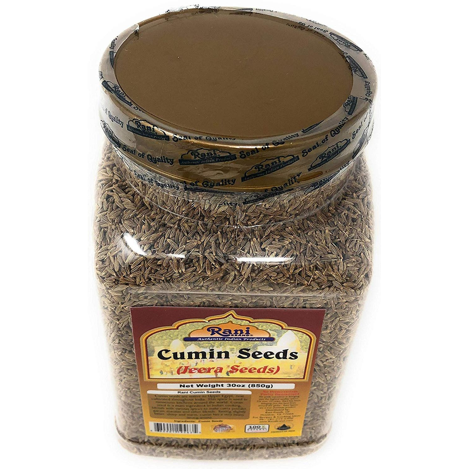 Rani Cumin Seeds Whole (Jeera) Spice 30oz (857g) Nearly 2lbs PET Jar ~ All Natural | Gluten Friendly | NON-GMO | Vegan | Indian Origin