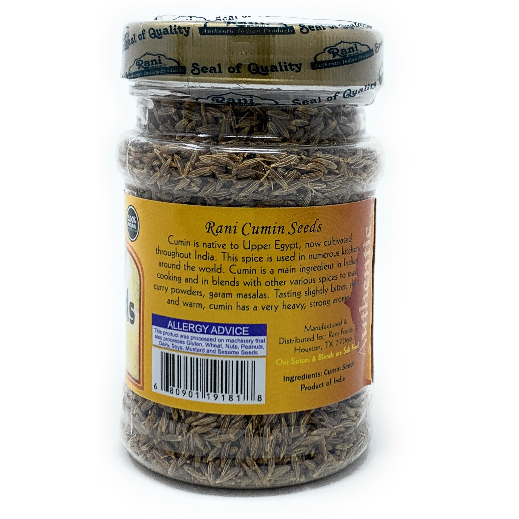 Rani Cumin Seeds Whole (Jeera) Spice 3oz (85g) PET Jar ~ All Natural, Gluten Free Ingredients | NON-GMO | Vegan | Indian Origin