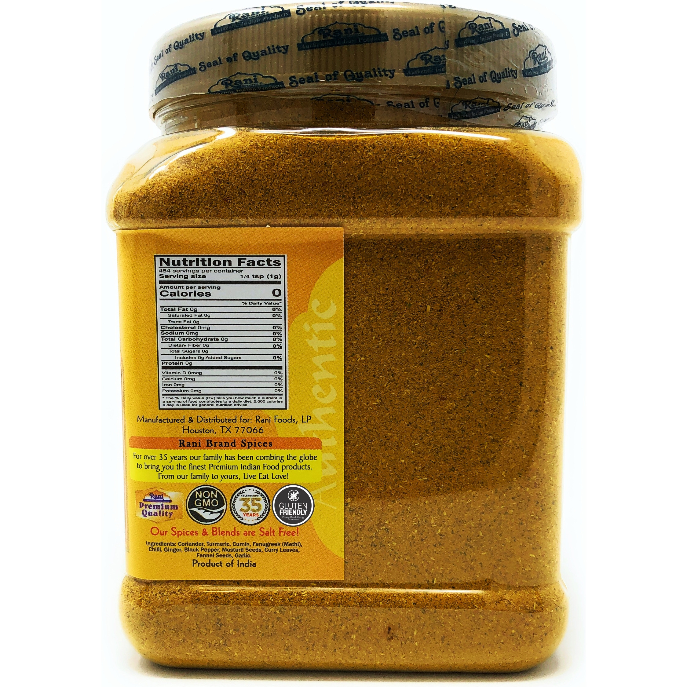 Rani Curry Powder Hot Natural 11-Spice Blend 1lb (16oz) ~ Salt Free | Vegan | Gluten Free Ingredients | NON-GMO