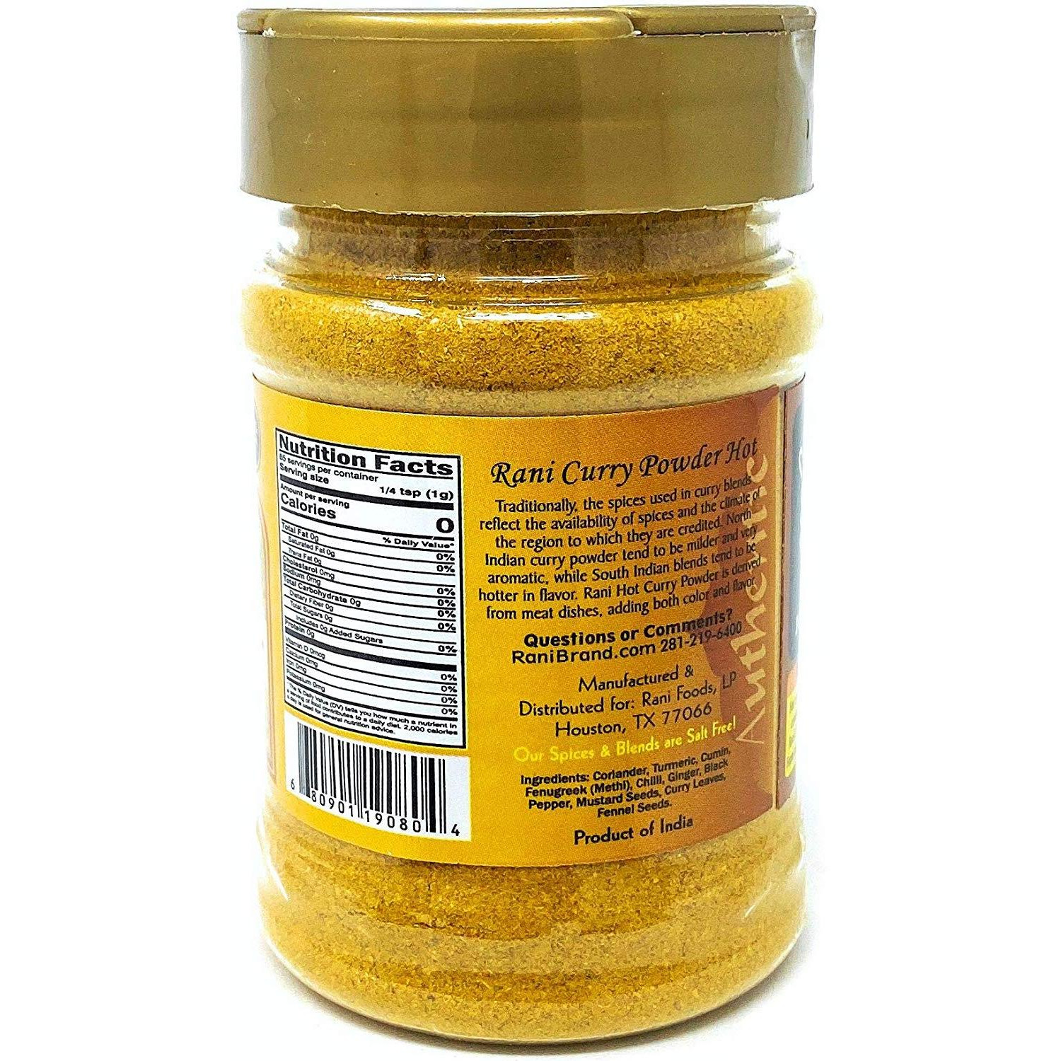 Rani Curry Powder Hot Natural 11-Spice Blend 85g (3oz) ~ Salt Free | Vegan | Gluten Free Ingredients | NON-GMO