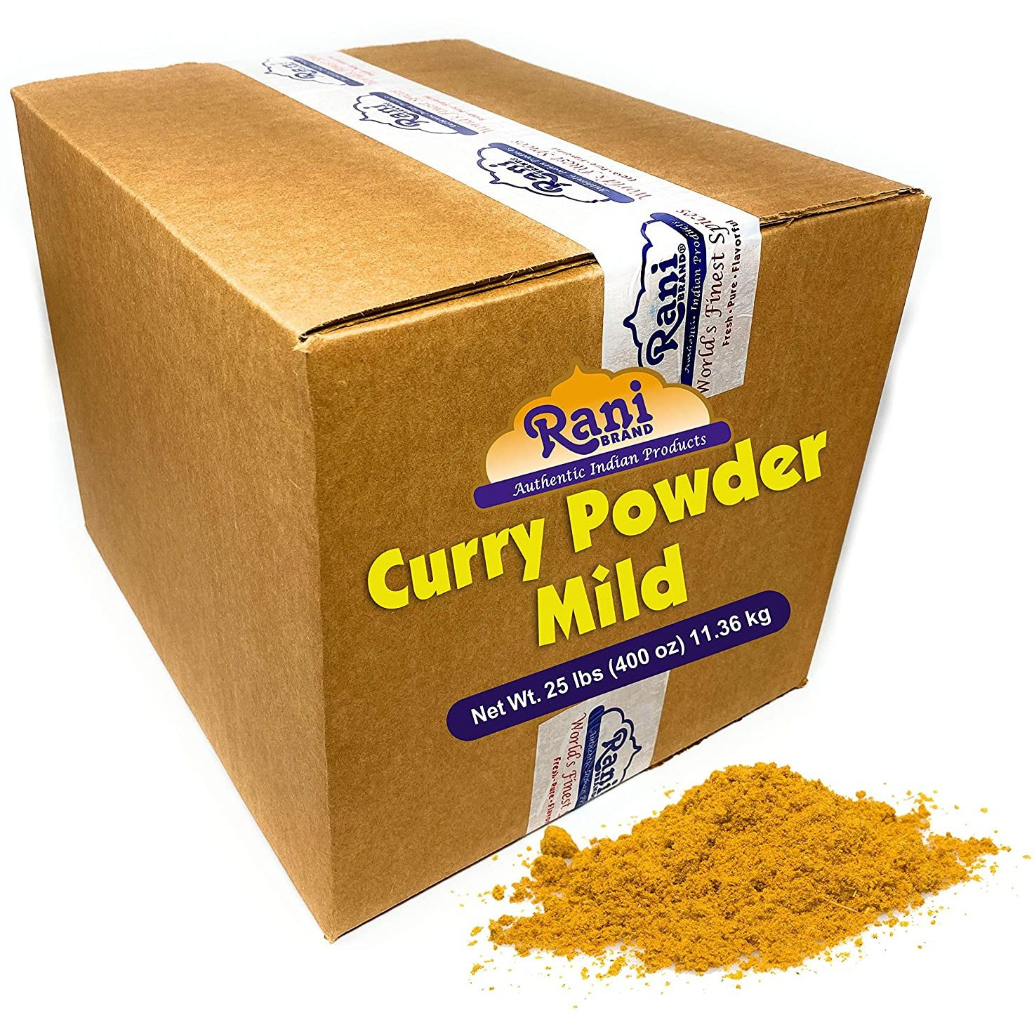 Rani Curry Powder Mild Natural 10-Spice Blend 25 Pound (400 Ounce) 11.36kg ~ Bulk Box ~ Salt Free | Vegan | No Colors | Gluten Friendly | NON-GMO | NO Chili or Peppers