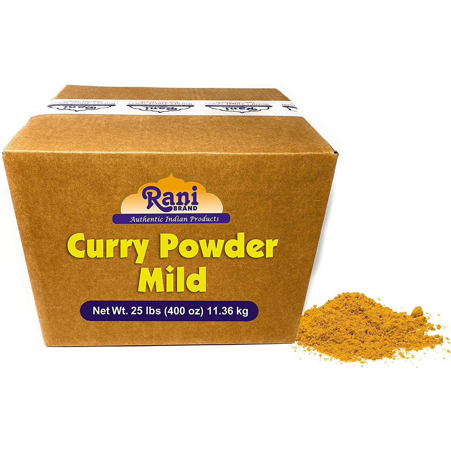 Rani Curry Powder Mild Natural 10-Spice Blend 25 Pound (400 Ounce) 11.36kg ~ Bulk Box ~ Salt Free | Vegan | No Colors | Gluten Friendly | NON-GMO | NO Chili or Peppers