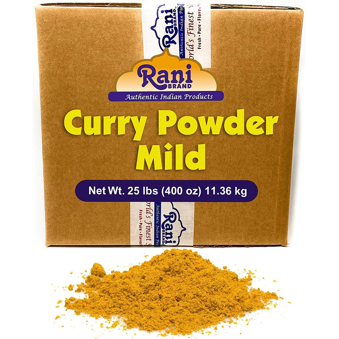 Rani Curry Powder Mild Natural 10-Spice Blend 25 Pound (400 Ounce) 11.36kg ~ Bulk Box ~ Salt Free | Vegan | No Colors | Gluten Friendly | NON-GMO | NO Chili or Peppers