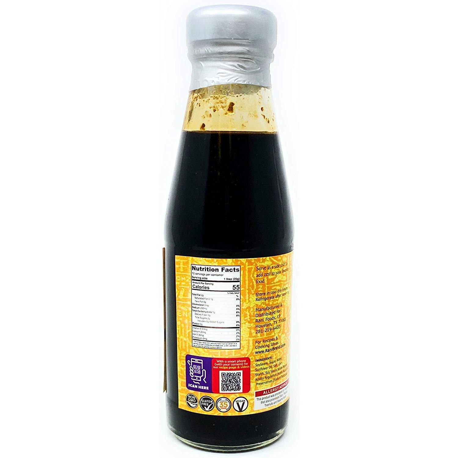 Rani Dark Soya Sauce 7oz (200g) Glass Jar ~ No Colors | NON-GMO | Vegan | Gluten Friendly | Indian Origin