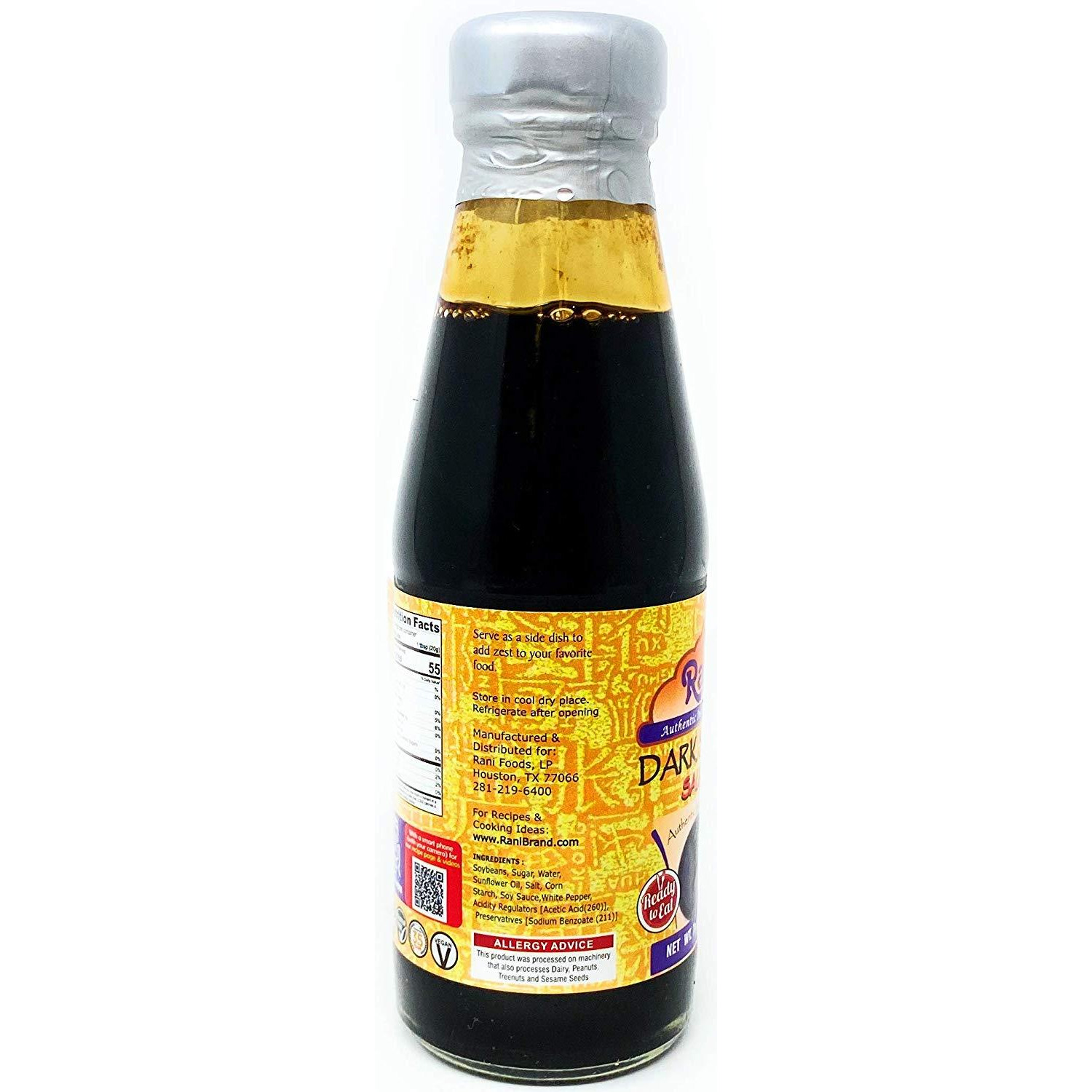 Rani Dark Soya Sauce 7oz (200g) Glass Jar ~ No Colors | NON-GMO | Vegan | Gluten Friendly | Indian Origin