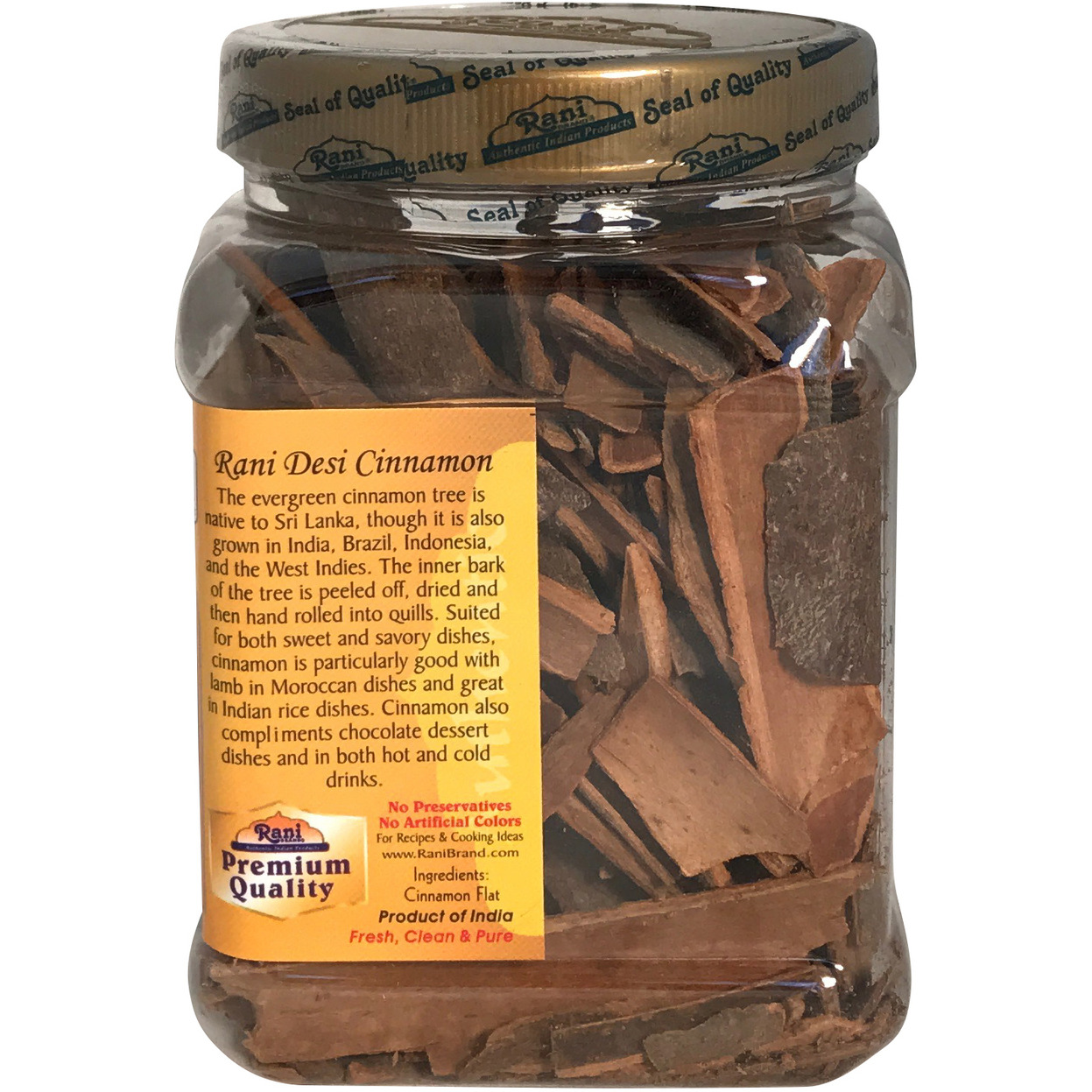 Rani Desi (Dalchini) Flat Cinnamon 7oz (200g) ~ PET Jar, Natural | Vegan | Gluten Friendly | NON-GMO | Indian Origin