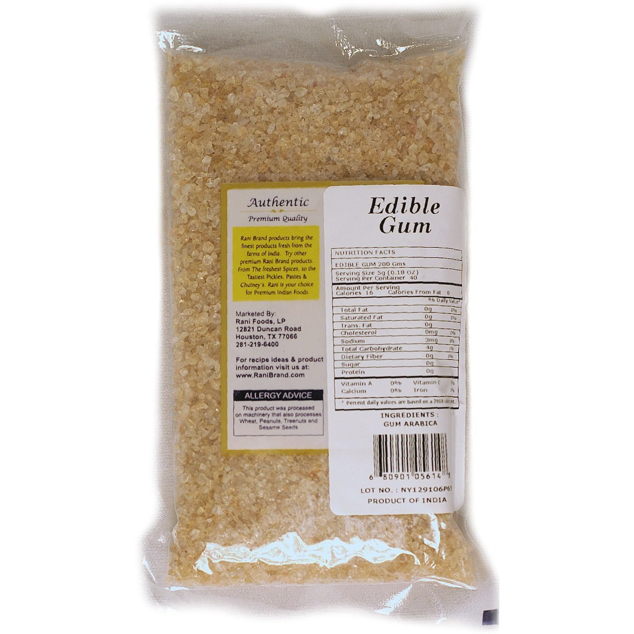 Rani Edible Gum Whole (Arabica Gum) 7oz (200g) ~ All Natural, Salt-Free | Vegan | No Colors | Gluten Friendly | NON-GMO | Indian Origin