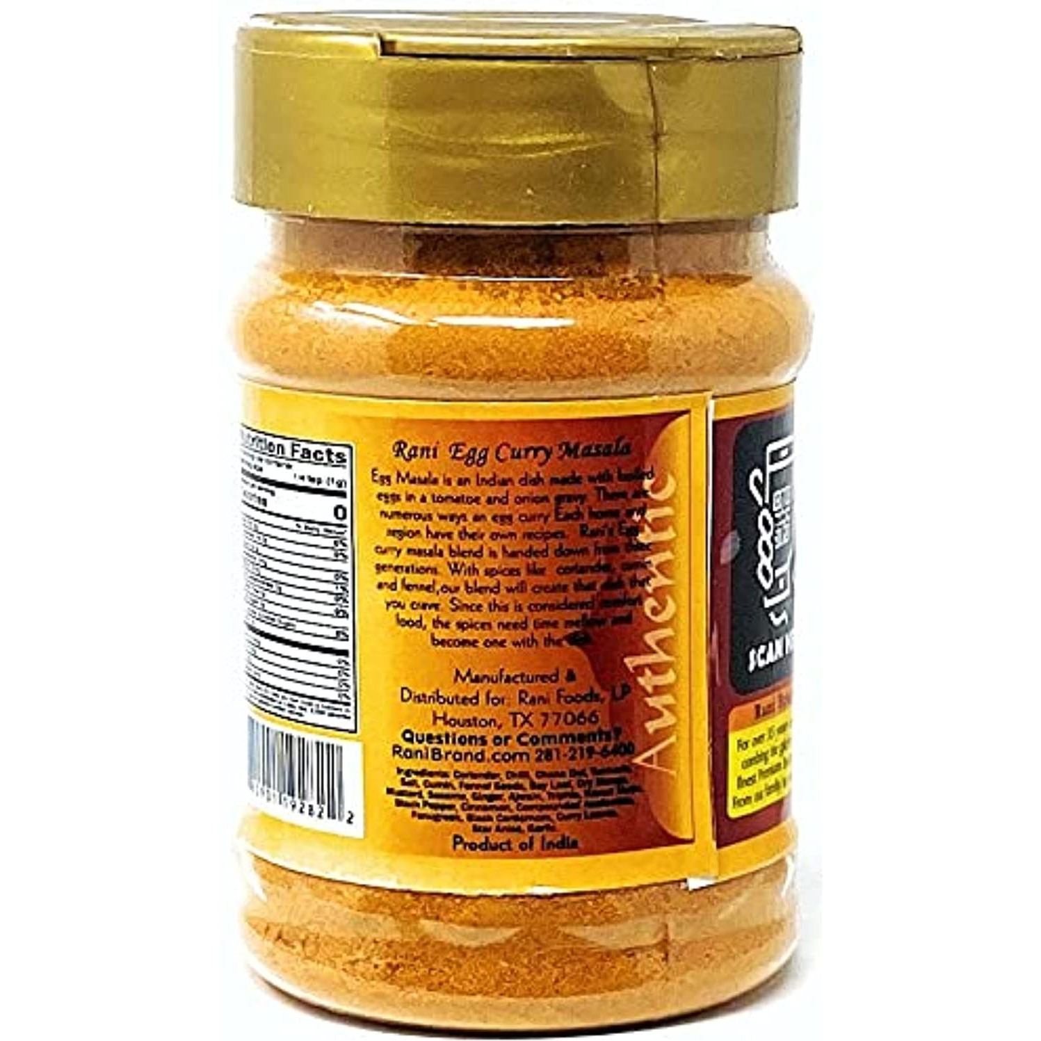 Rani Egg Curry Masala, 21 Spice Blend 3oz (85g) Shaker Top For Your Eggs or Tofu Scramble ~ All Natural | Vegan | Gluten Friendly | NON-GMO | Indian Origin