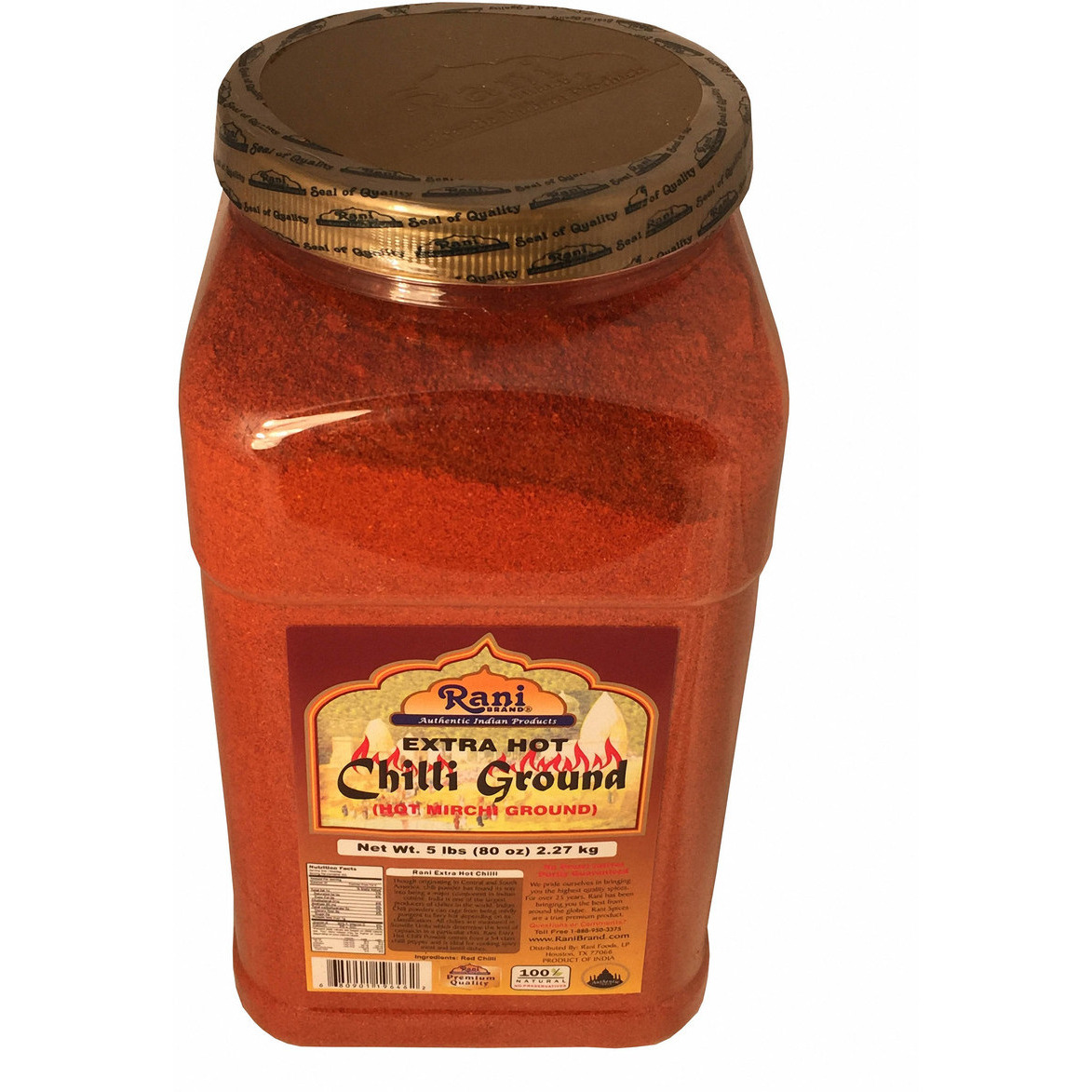 Rani Extra Hot Chilli Powder Indian Spice 5lbs (80oz) Bulk ~ All Natural, No Color added, Gluten Friendly | Vegan | NON-GMO | No Salt or fillers