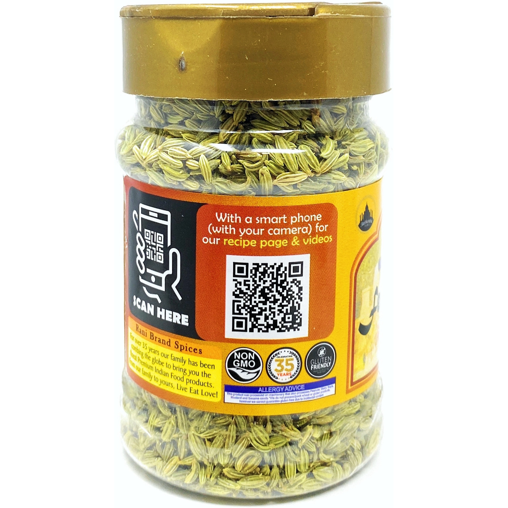 Rani Fennel Seeds (Saunf Sabut) Whole Spice 2.75oz (78g) All Natural ~ Gluten Friendly | NON-GMO | Vegan | Indian Origin