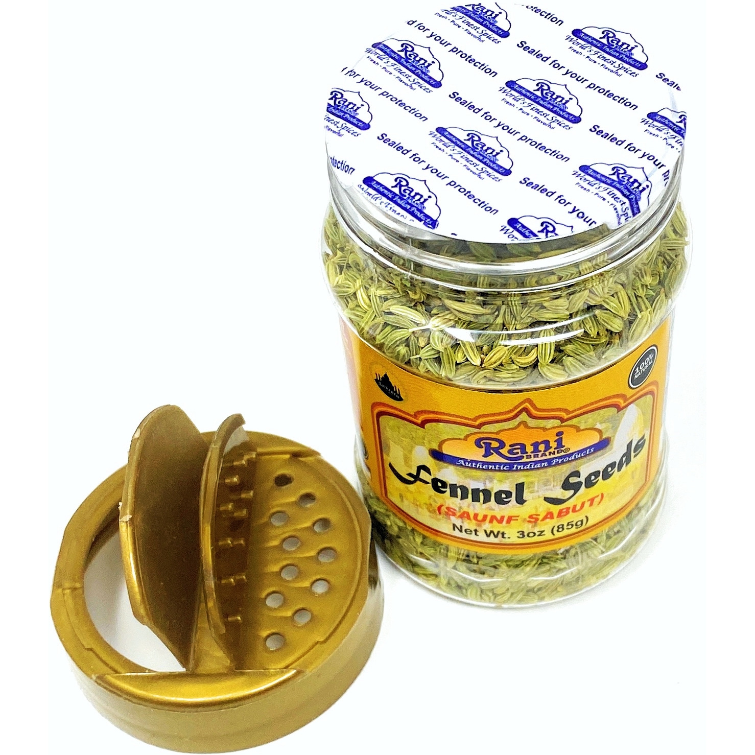 Rani Fennel Seeds (Saunf Sabut) Whole Spice 2.75oz (78g) All Natural ~ Gluten Friendly | NON-GMO | Vegan | Indian Origin