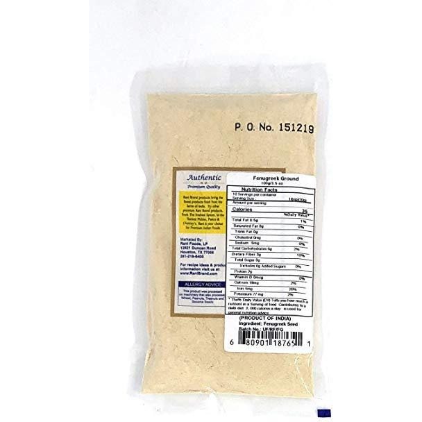 Rani Fenugreek (Methi) Seeds Ground Powder 3.5oz (100g) Trigonella foenum graecum | Gluten Free | Non-GMO (used in cooking & Ayurvedic spice)