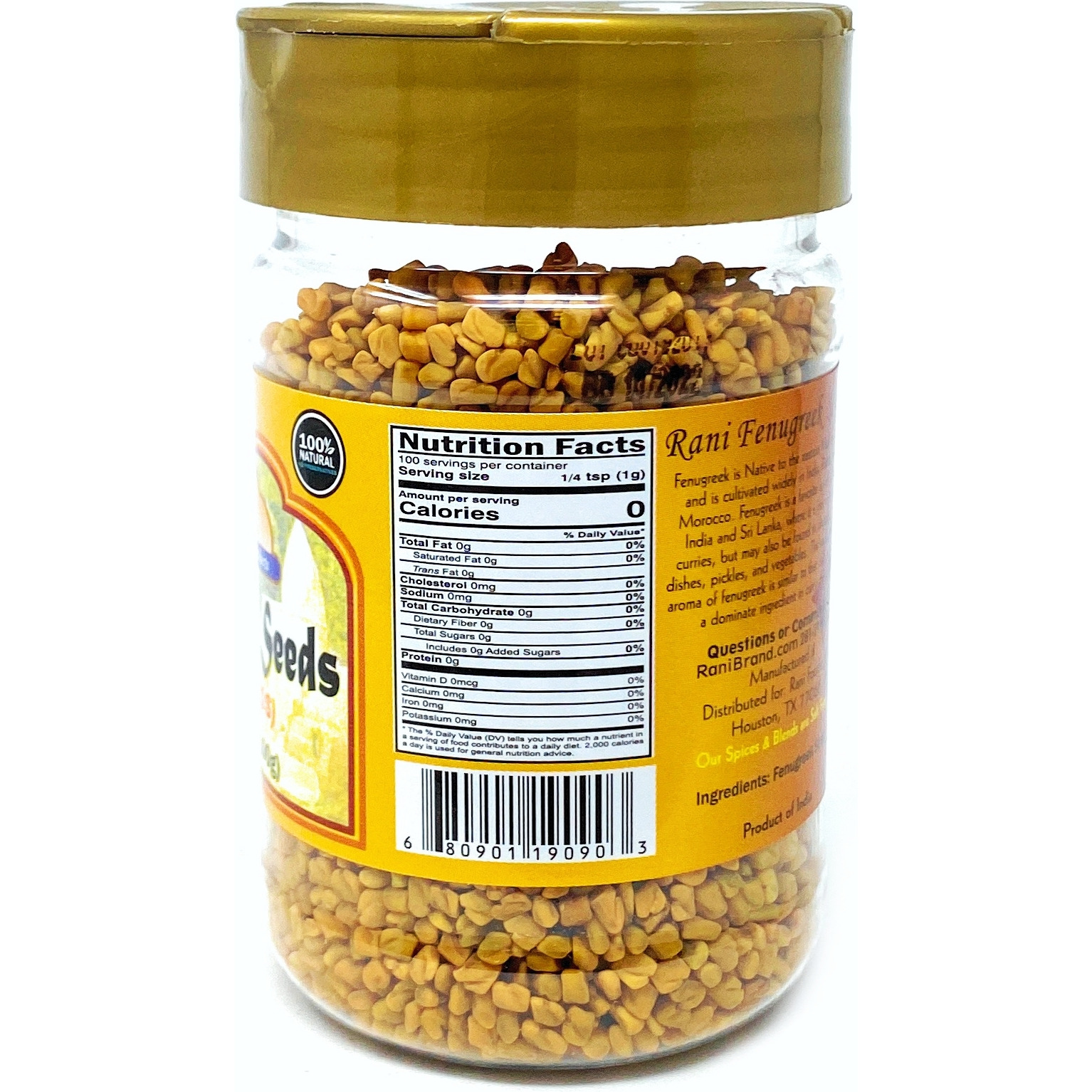 Rani Fenugreek (Methi) Seeds Whole 5oz (141g) PET Jar, Trigonella foenum graecum ~ All Natural | Vegan | Gluten Friendly | Non-GMO | Indian Origin, used in cooking & Ayurvedic spice