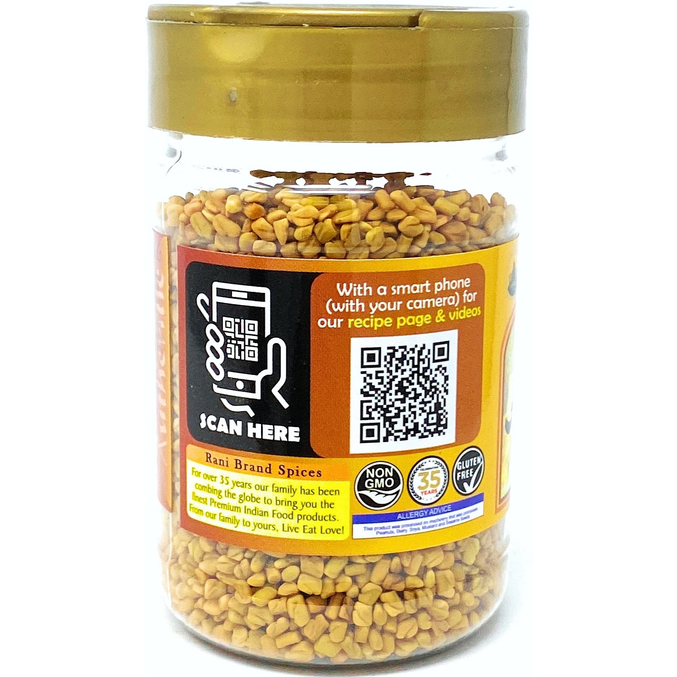 Rani Fenugreek (Methi) Seeds Whole 5oz (141g) PET Jar, Trigonella foenum graecum ~ All Natural | Vegan | Gluten Friendly | Non-GMO | Indian Origin, used in cooking & Ayurvedic spice