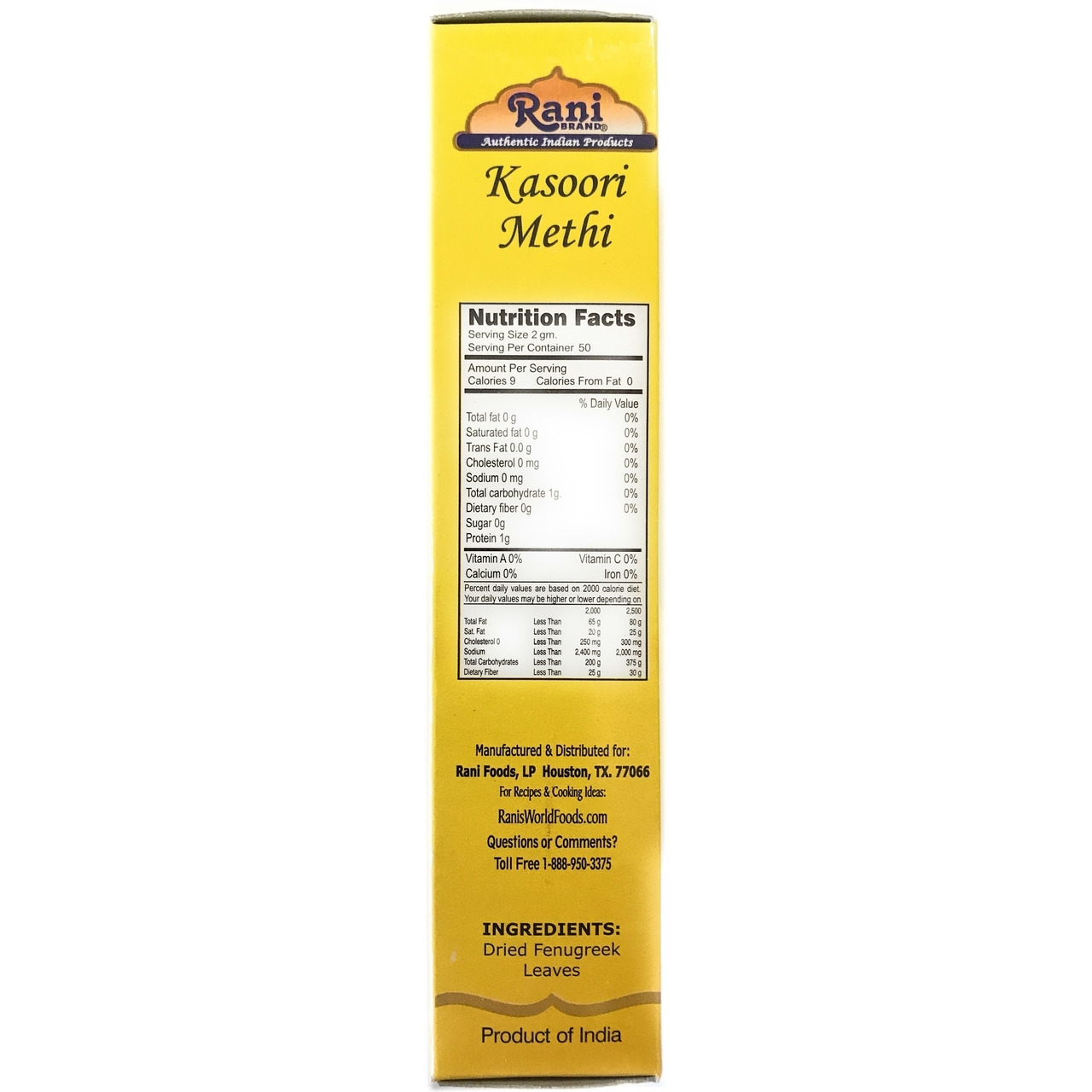 Rani Fenugreek Leaves Dried, All Natural (Kasoori Methi) 400g (14oz) ~ Gluten Free Ingredients | NON-GMO ~ Vegan